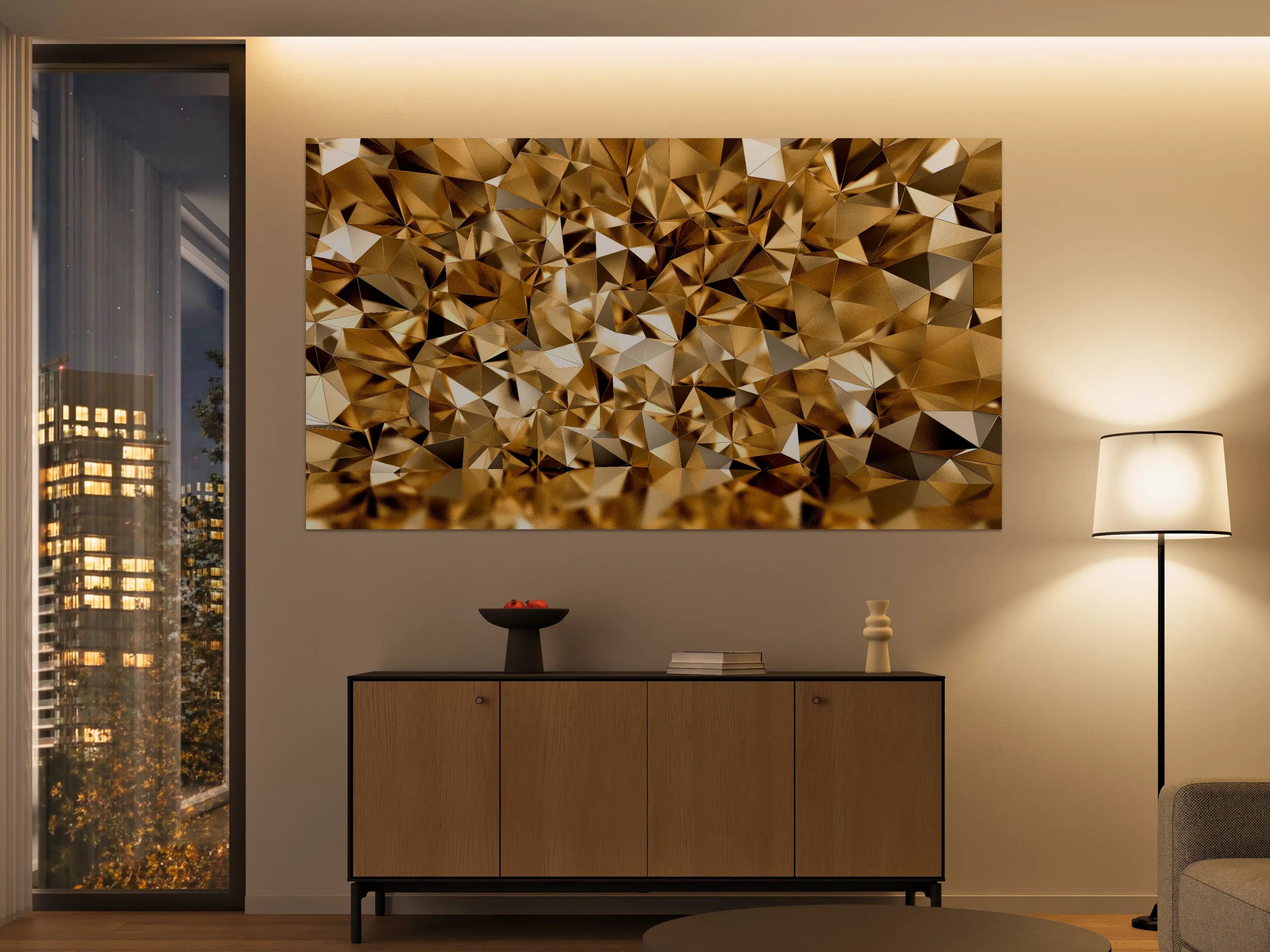 Große Wandbilder - 3D Illustration - Goldenes Design