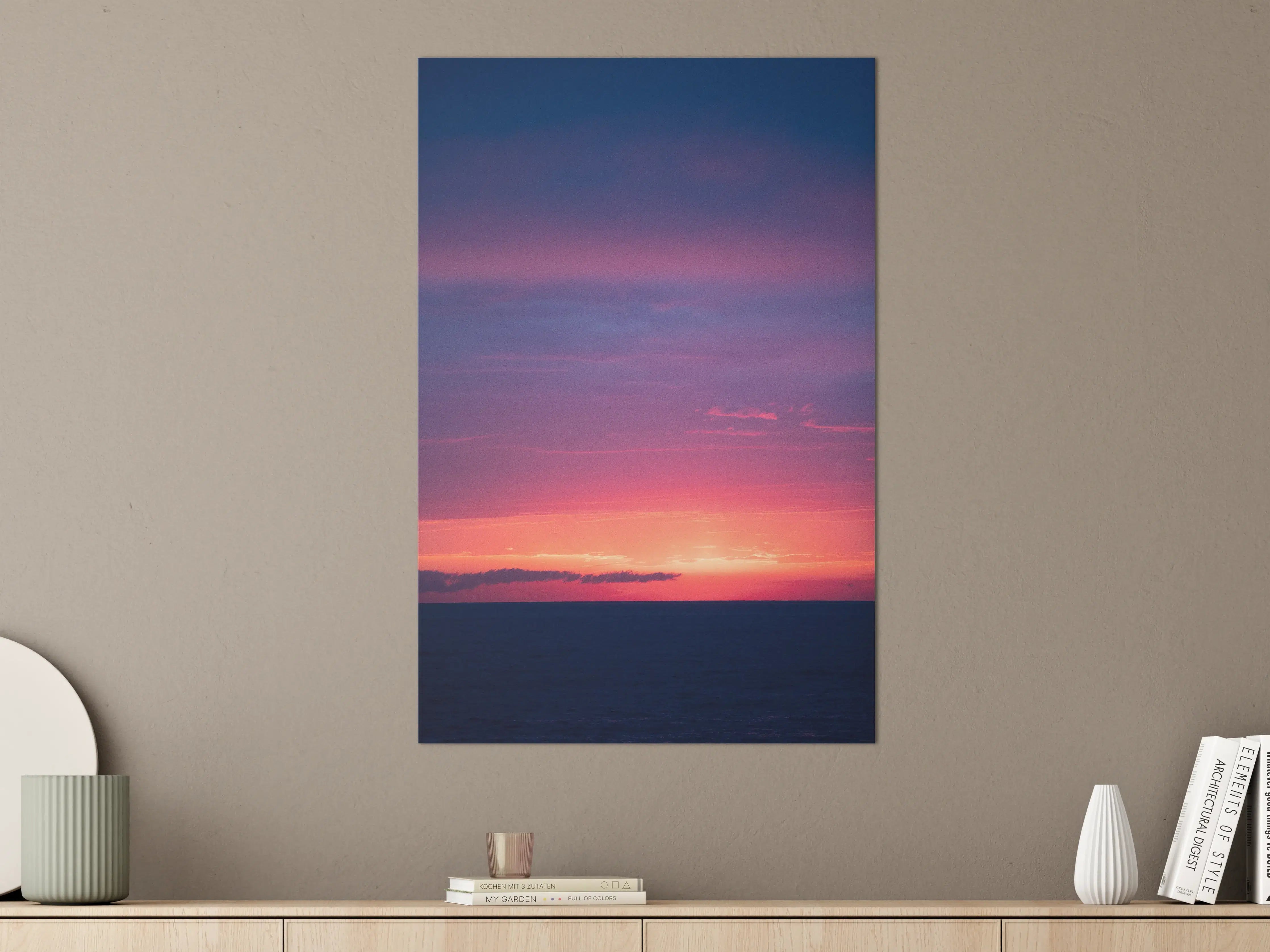 Große Wandbilder - Abendhimmel mit Farbverlauf in Pink und Blau