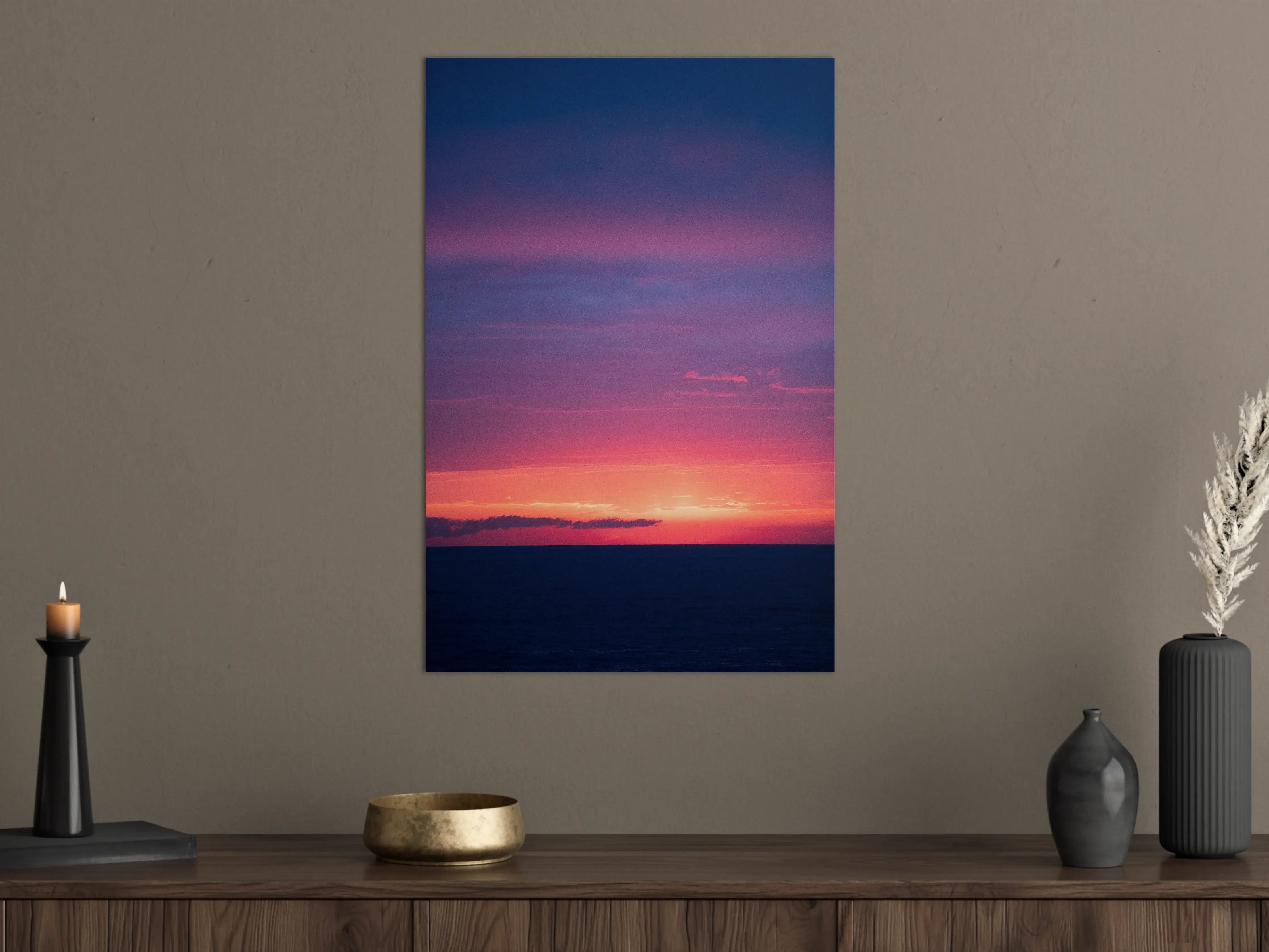 Große Wandbilder - Abendhimmel mit Farbverlauf in Pink und Blau