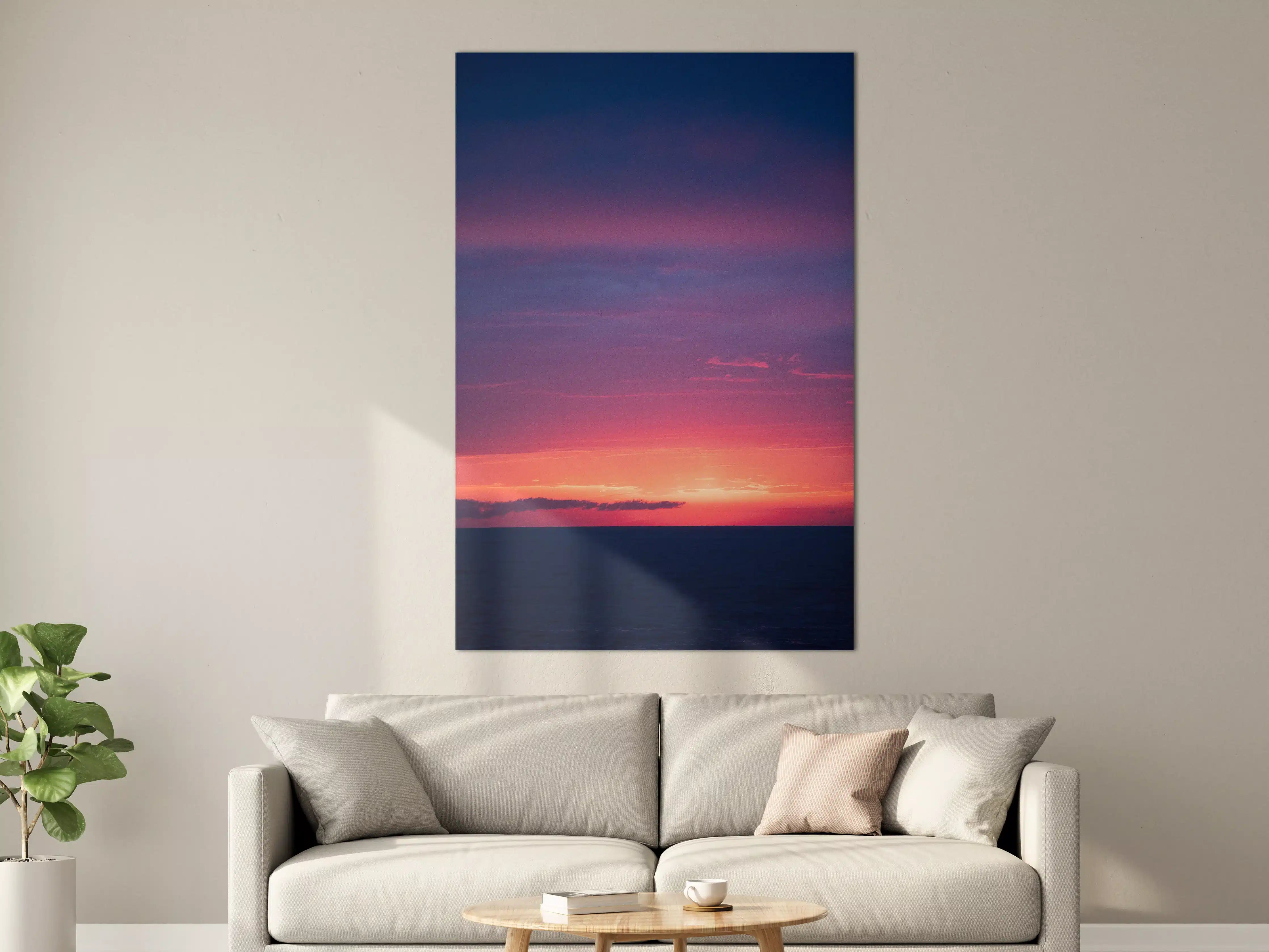 Große Wandbilder - Abendhimmel mit Farbverlauf in Pink und Blau