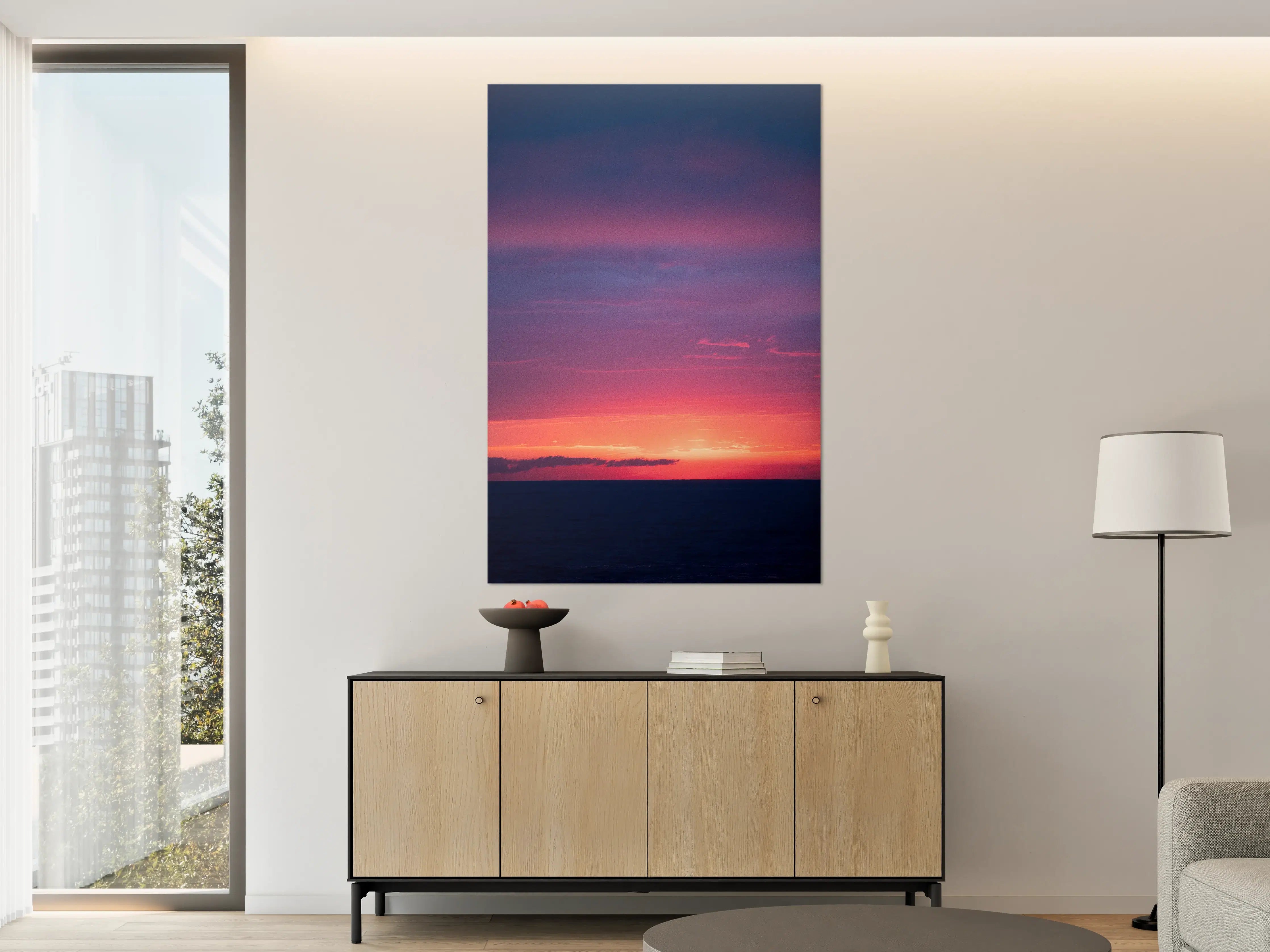 Große Wandbilder - Abendhimmel mit Farbverlauf in Pink und Blau