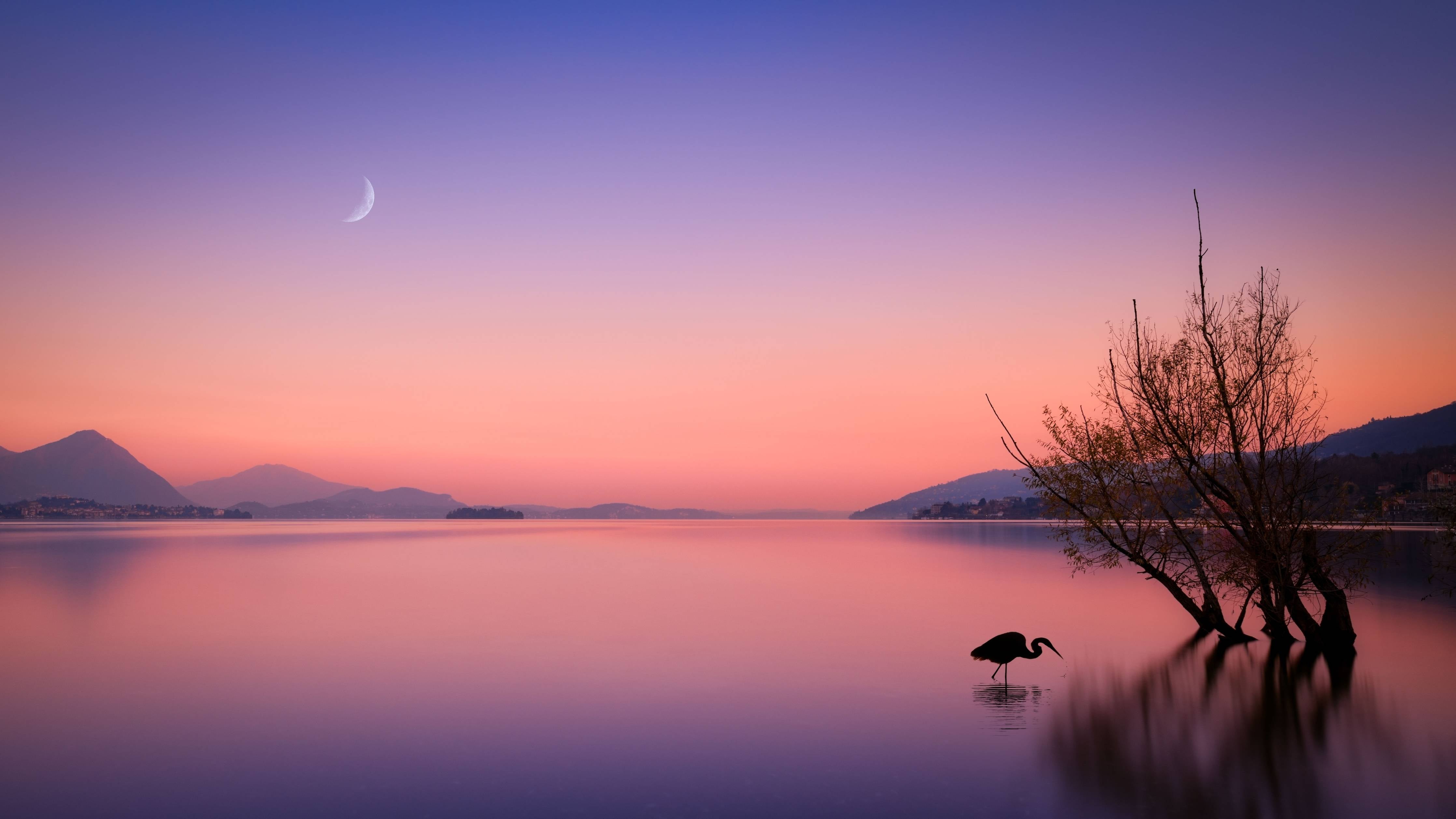 Große Wandbilder-Abendliche Seelandschaft mit Mondschein