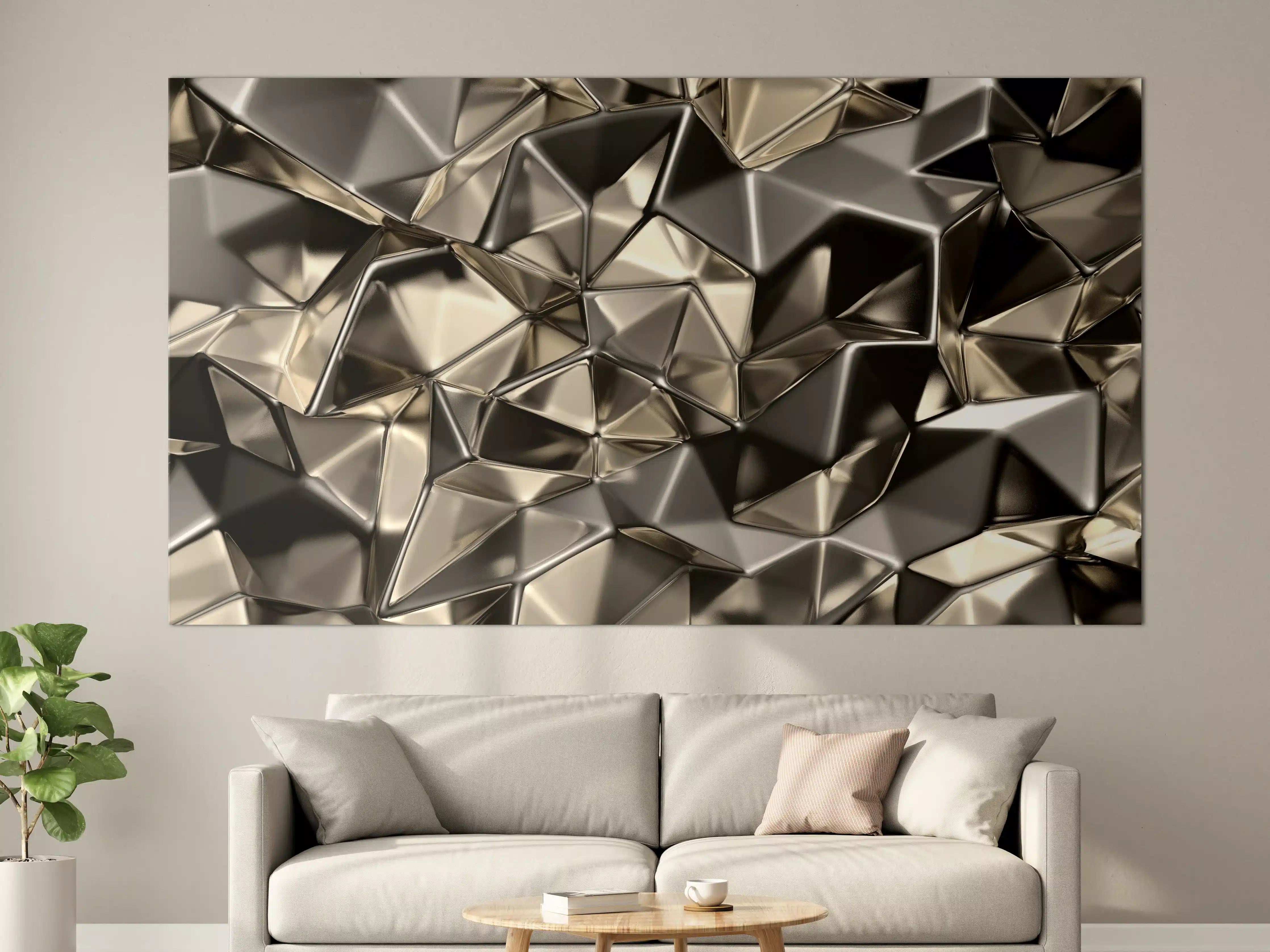Große Wandbilder - Abstract Metallic Triangle Pattern