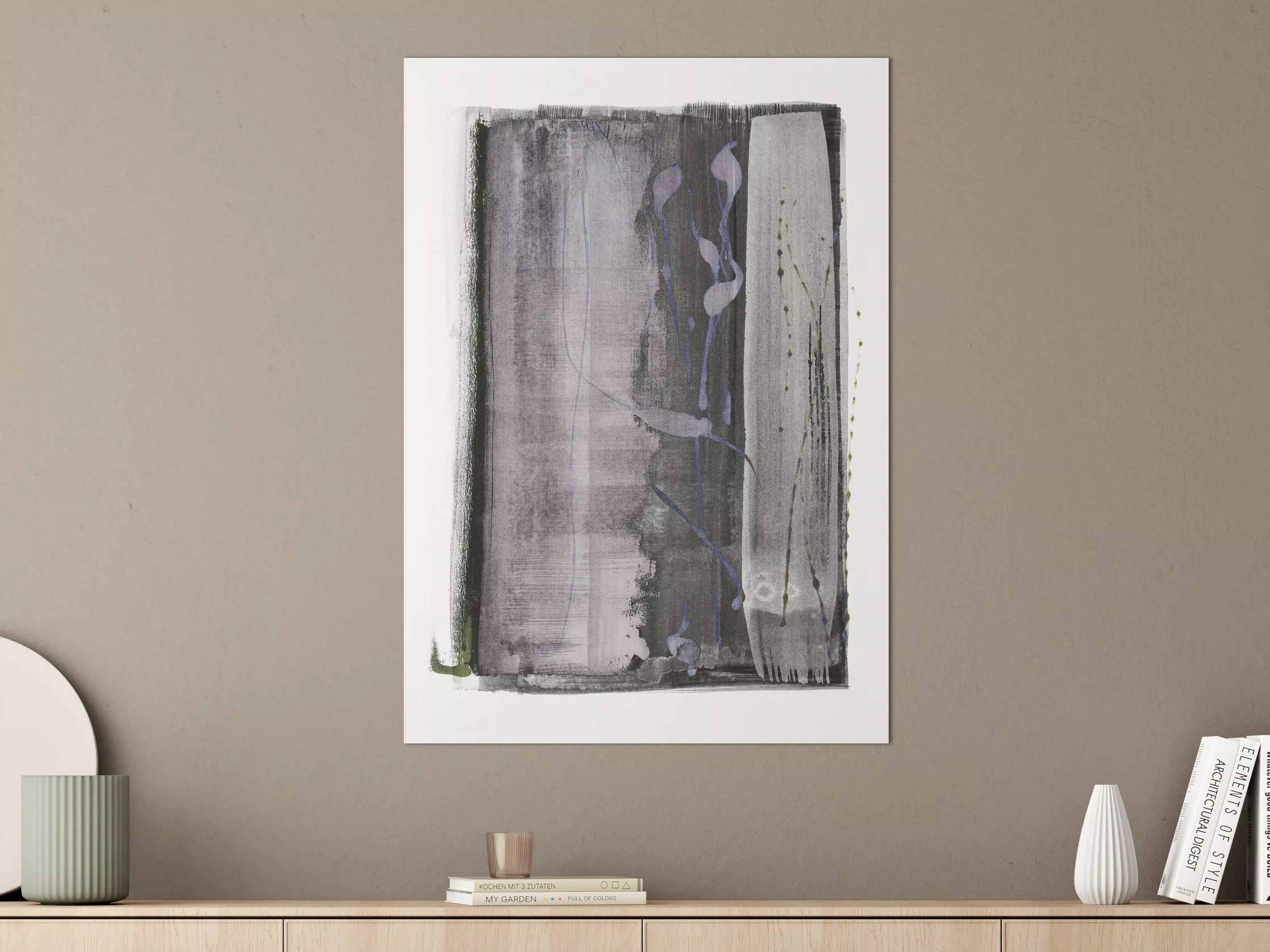 Große Wandbilder - Abstrakte Aquarell-Grauschattierung