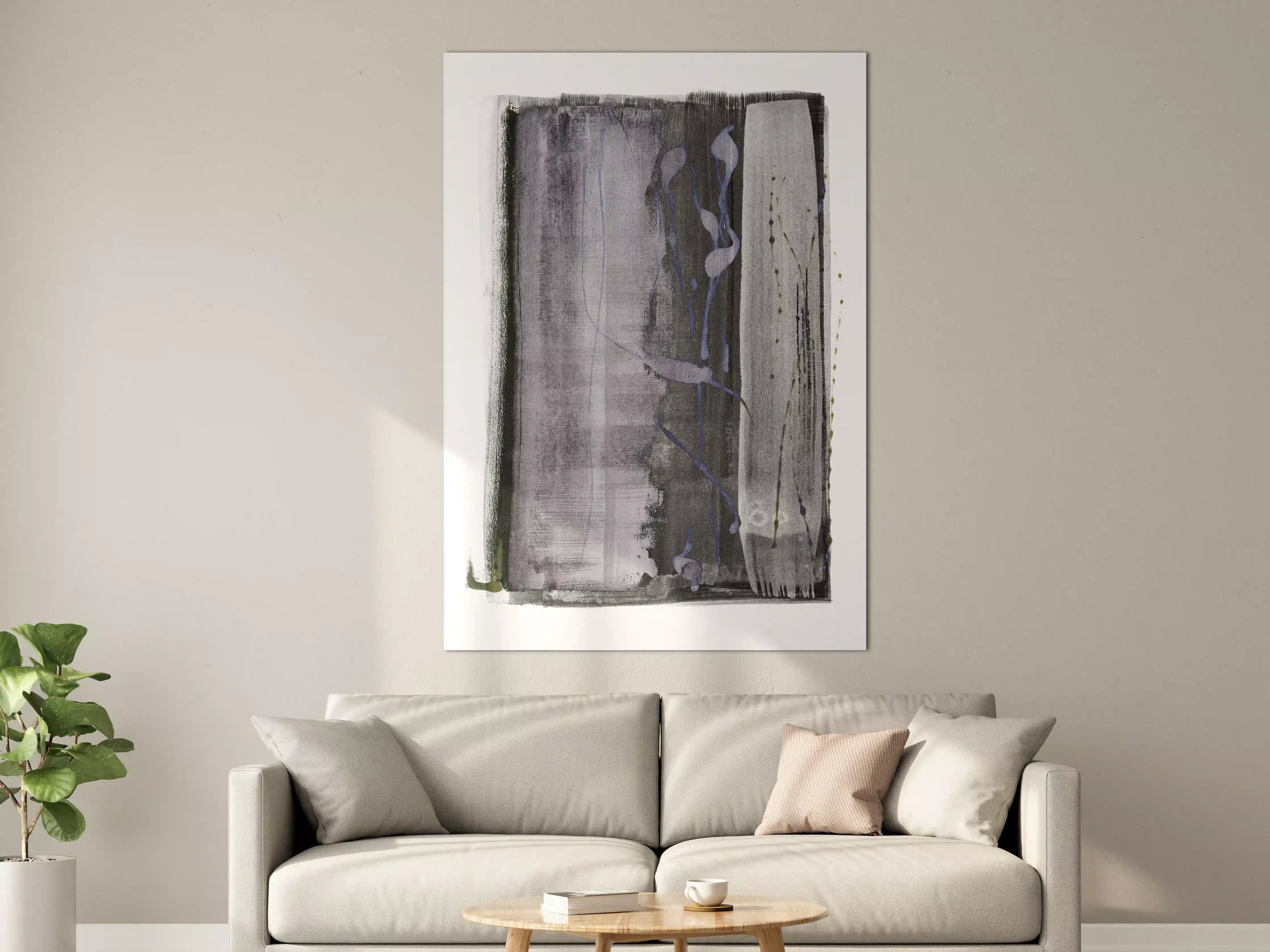 Große Wandbilder - Abstrakte Aquarell-Grauschattierung