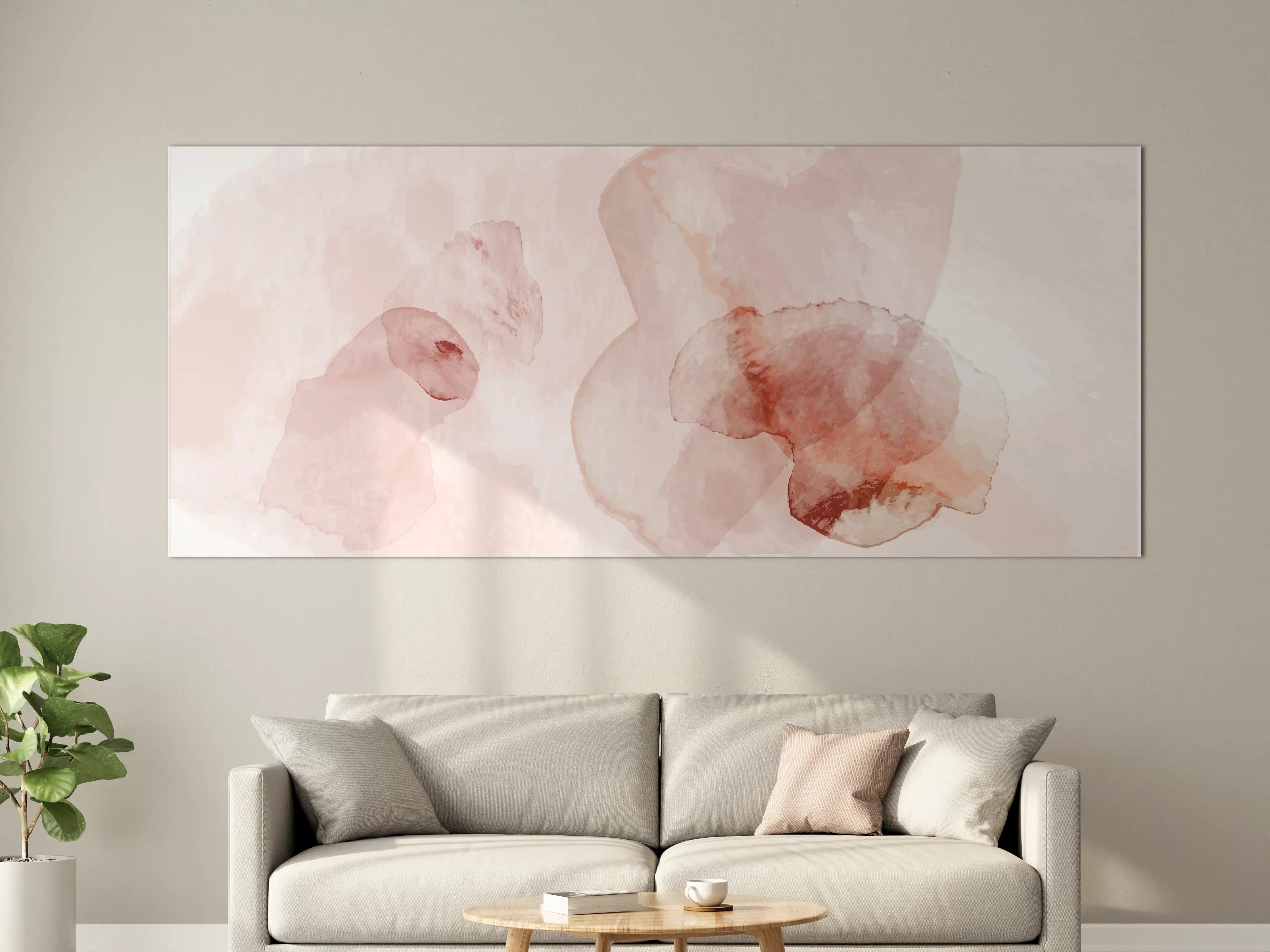 Große Wandbilder - Abstrakte Aquarell Rosa Töne