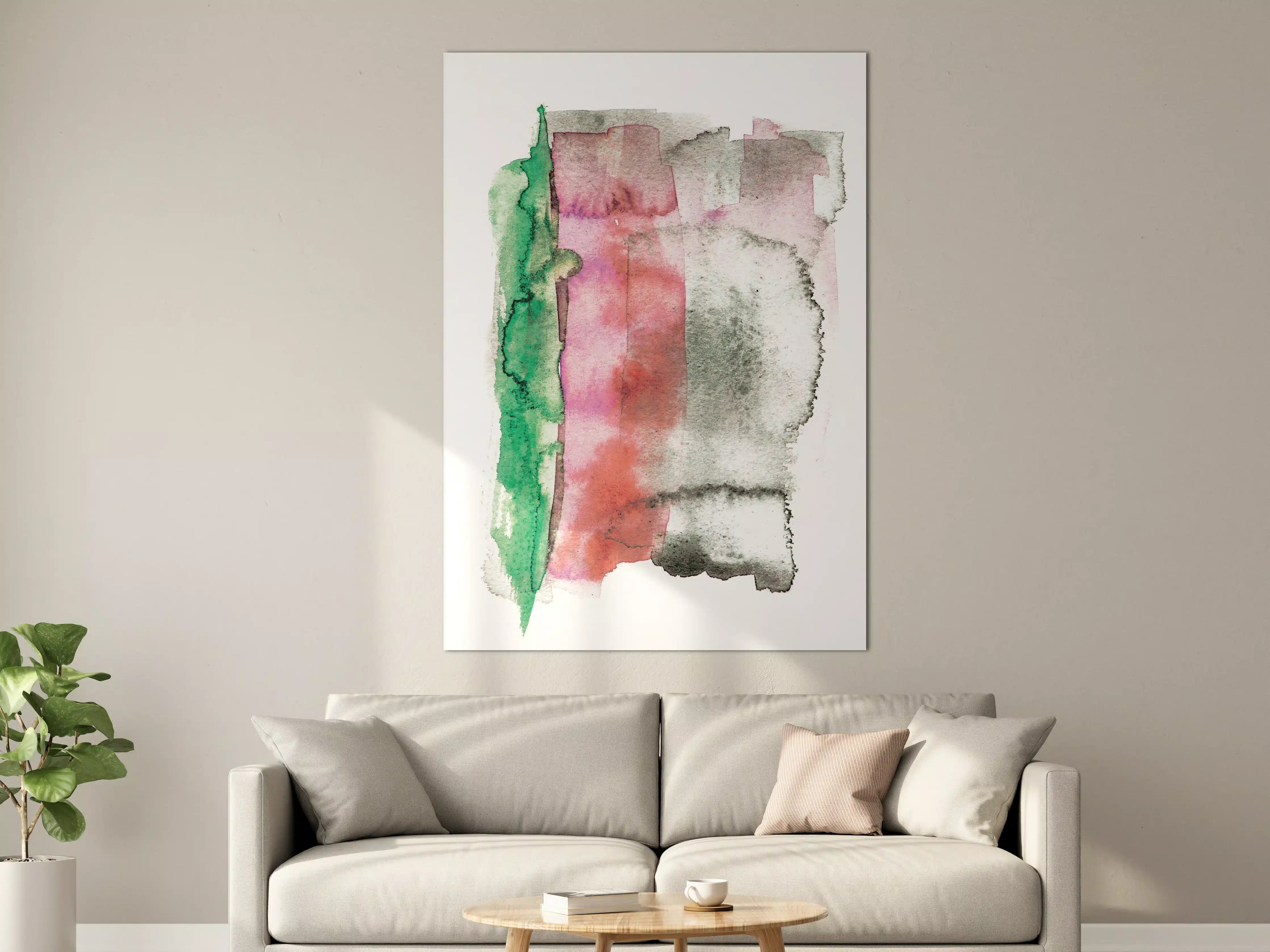 Große Wandbilder - Abstrakte Aquarellfarben-Komposition