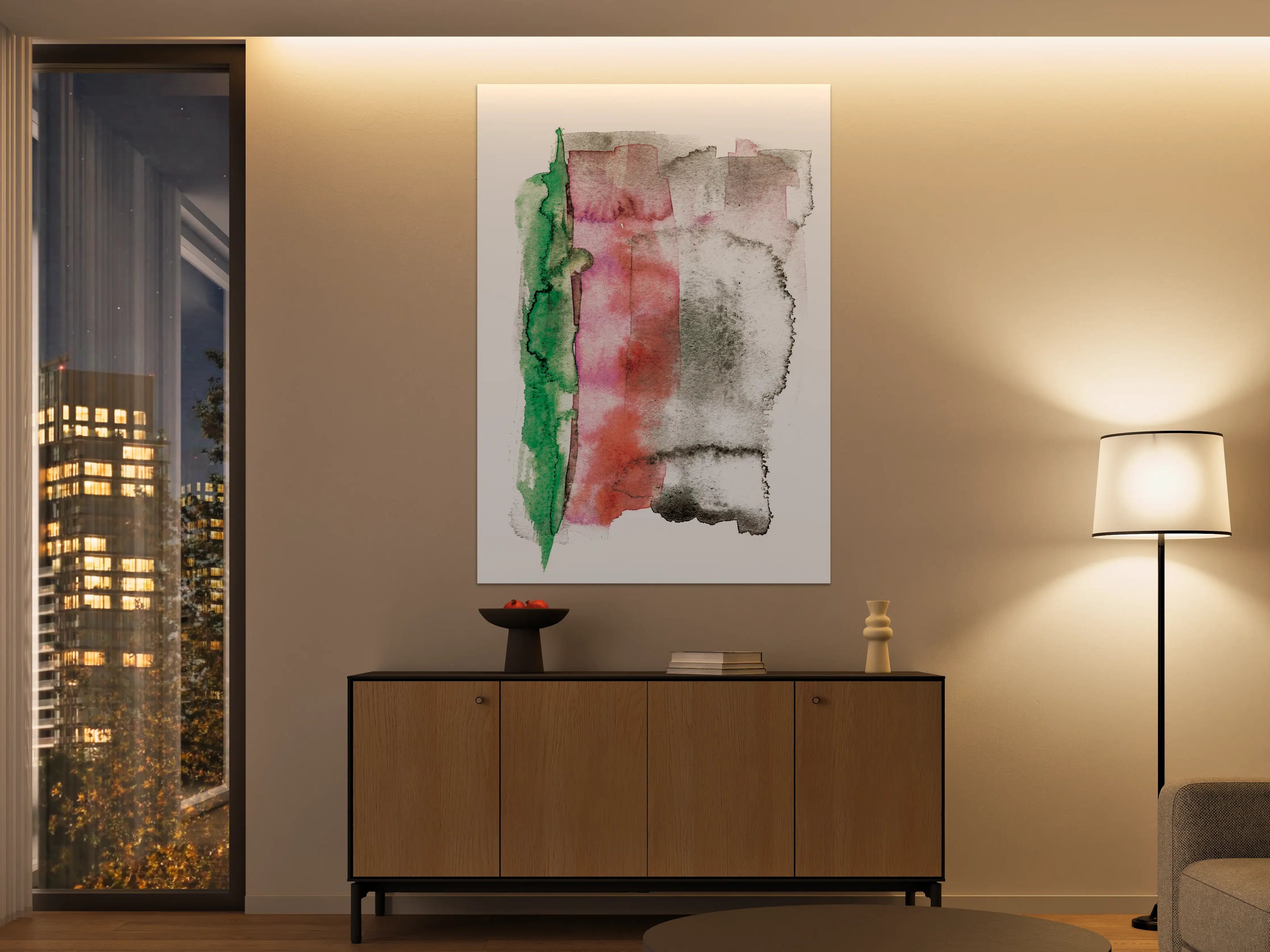 Große Wandbilder - Abstrakte Aquarellfarben-Komposition