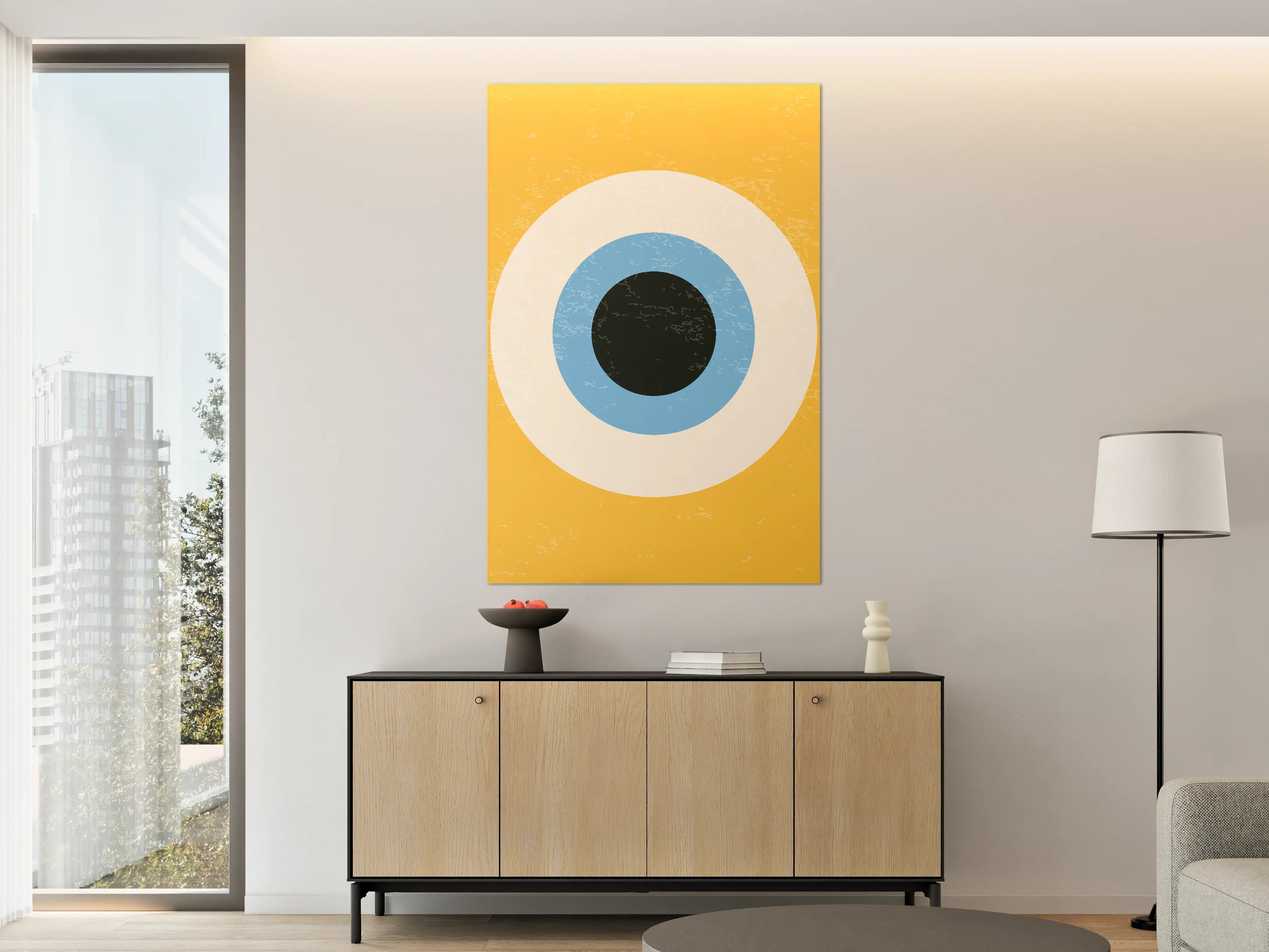 Große Wandbilder - Abstrakte Augen-Design in Blau und Schwarz