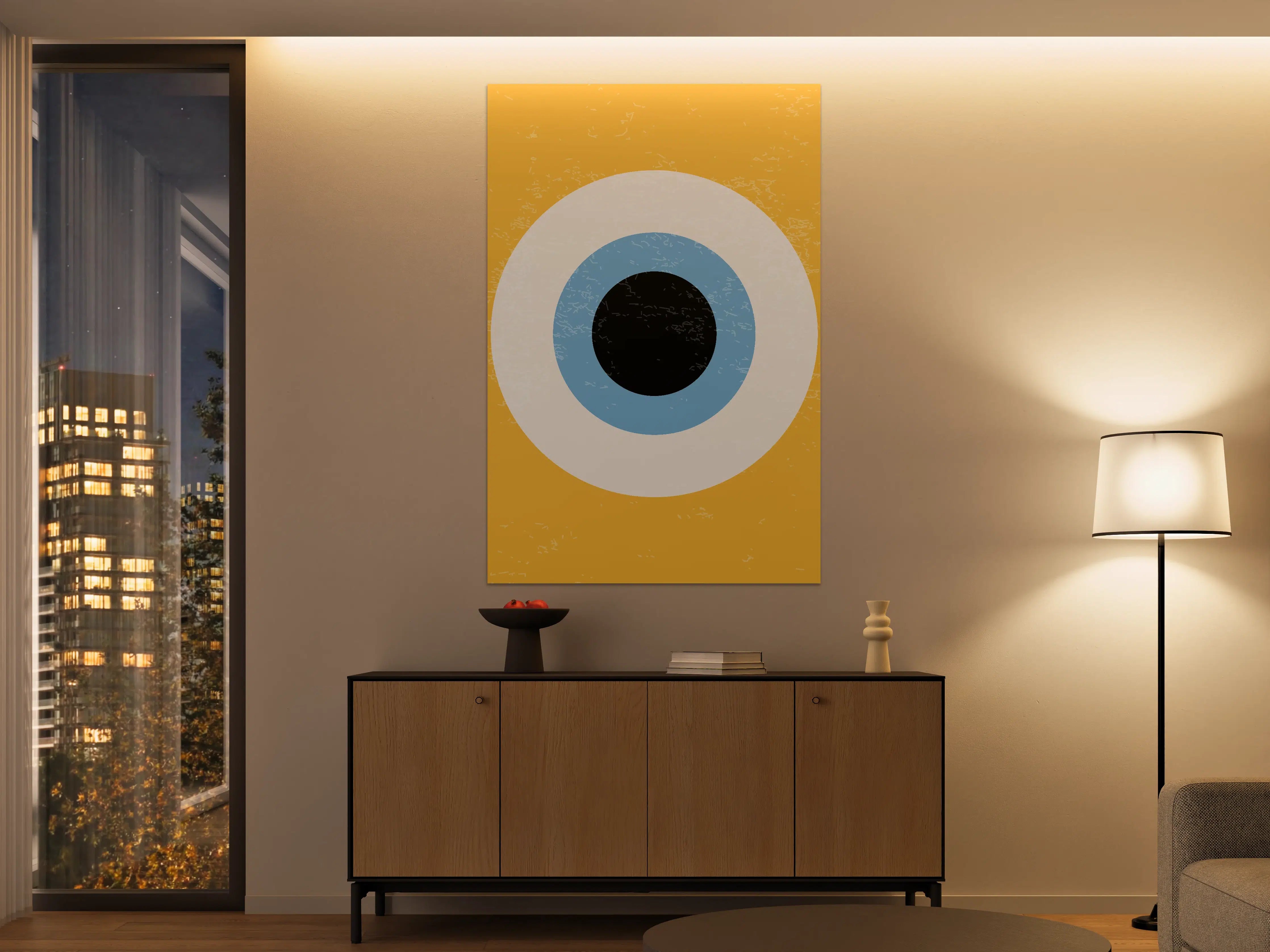Große Wandbilder - Abstrakte Augen-Design in Blau und Schwarz