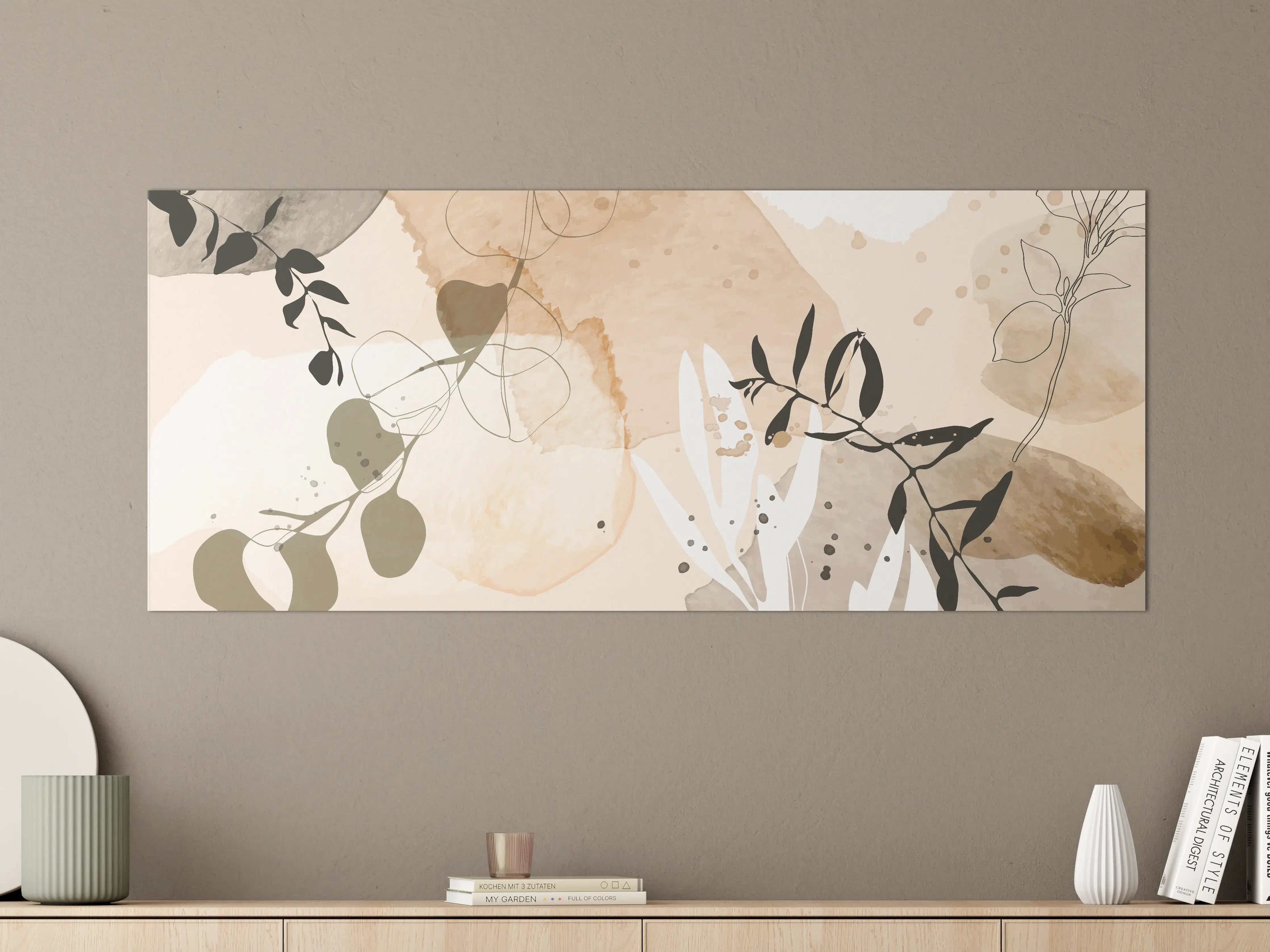 Große Wandbilder - Abstrakte Beige-Töne Kunst
