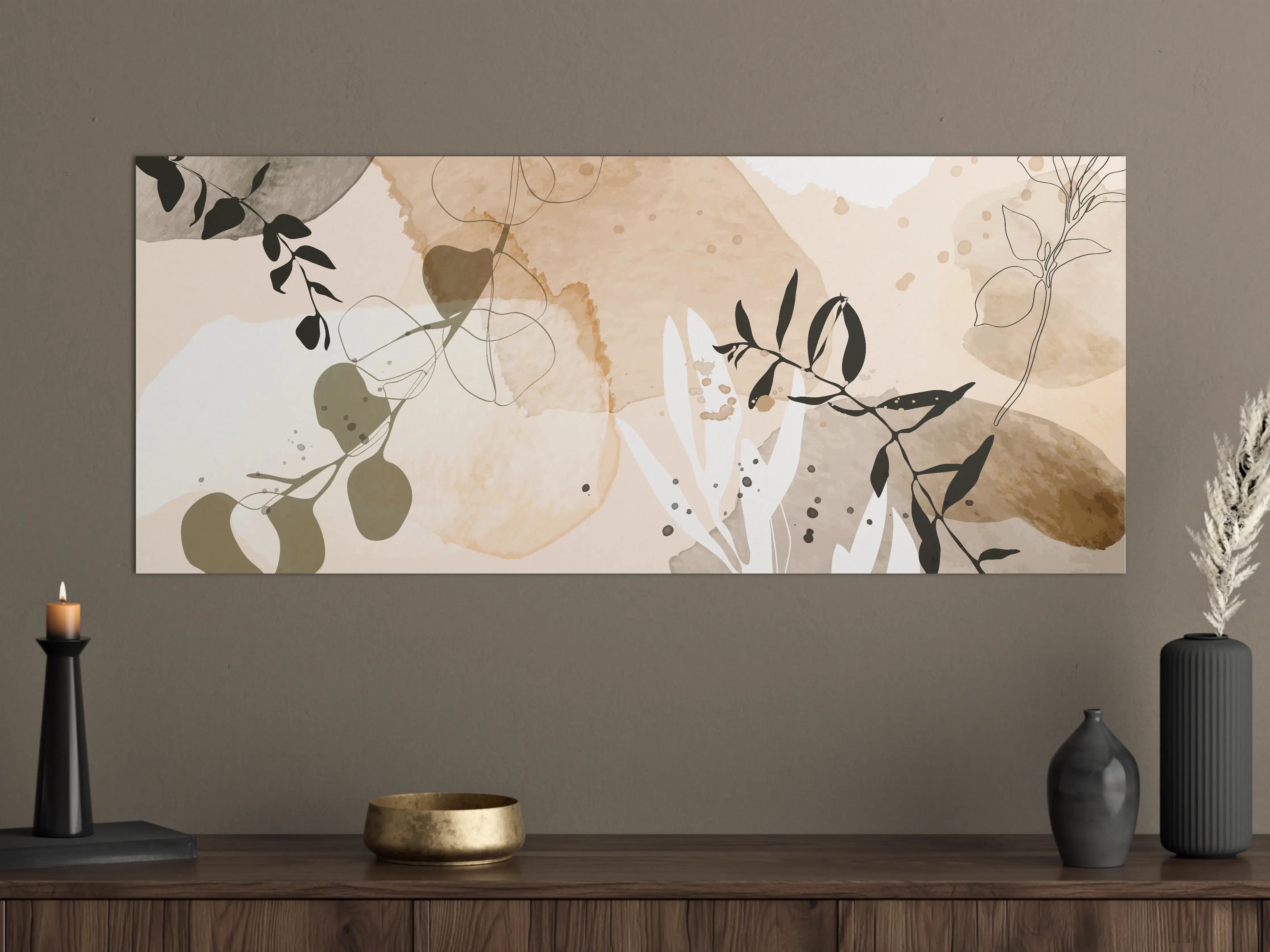 Große Wandbilder - Abstrakte Beige-Töne Kunst