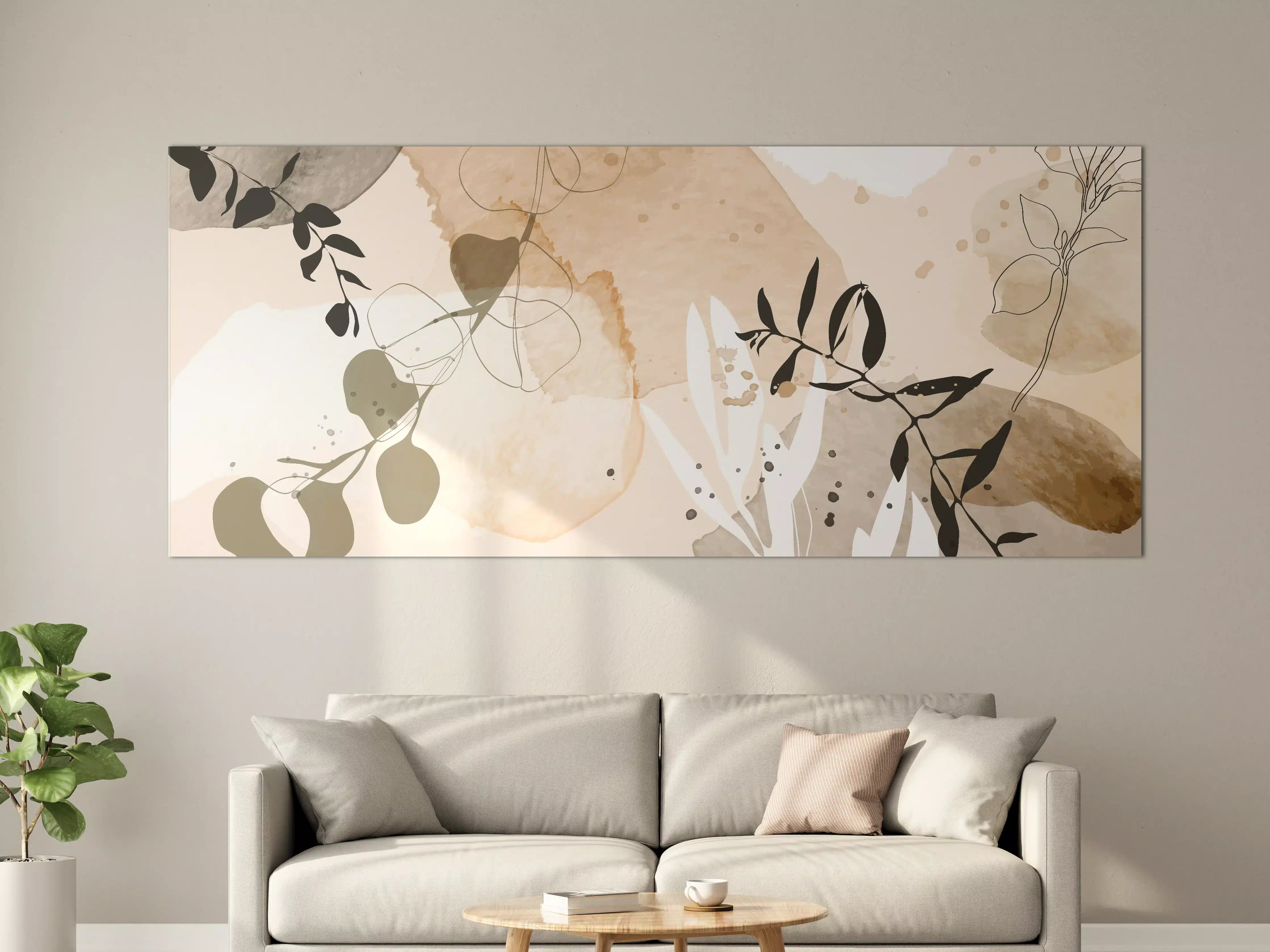 Große Wandbilder - Abstrakte Beige-Töne Kunst