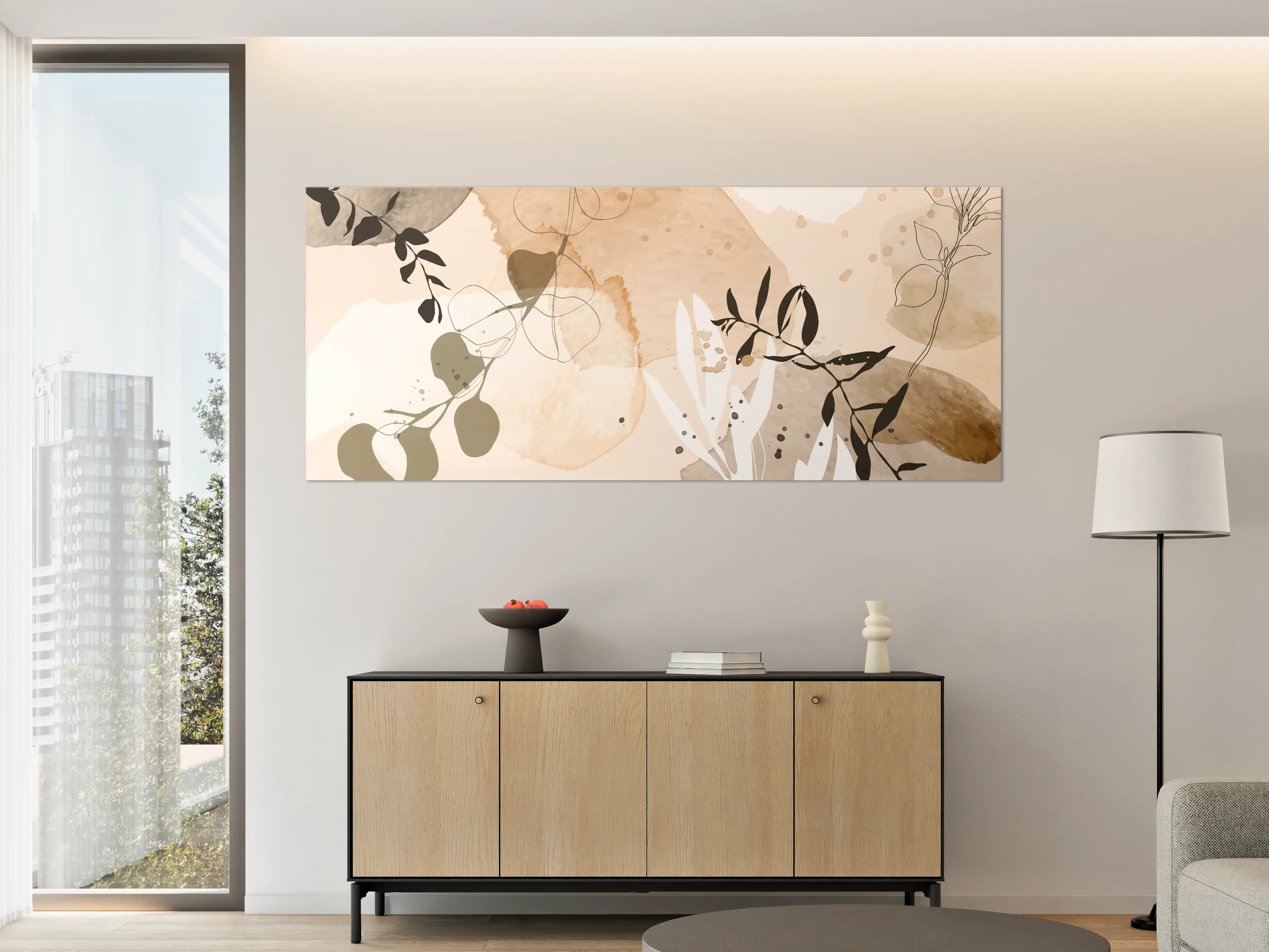 Große Wandbilder - Abstrakte Beige-Töne Kunst