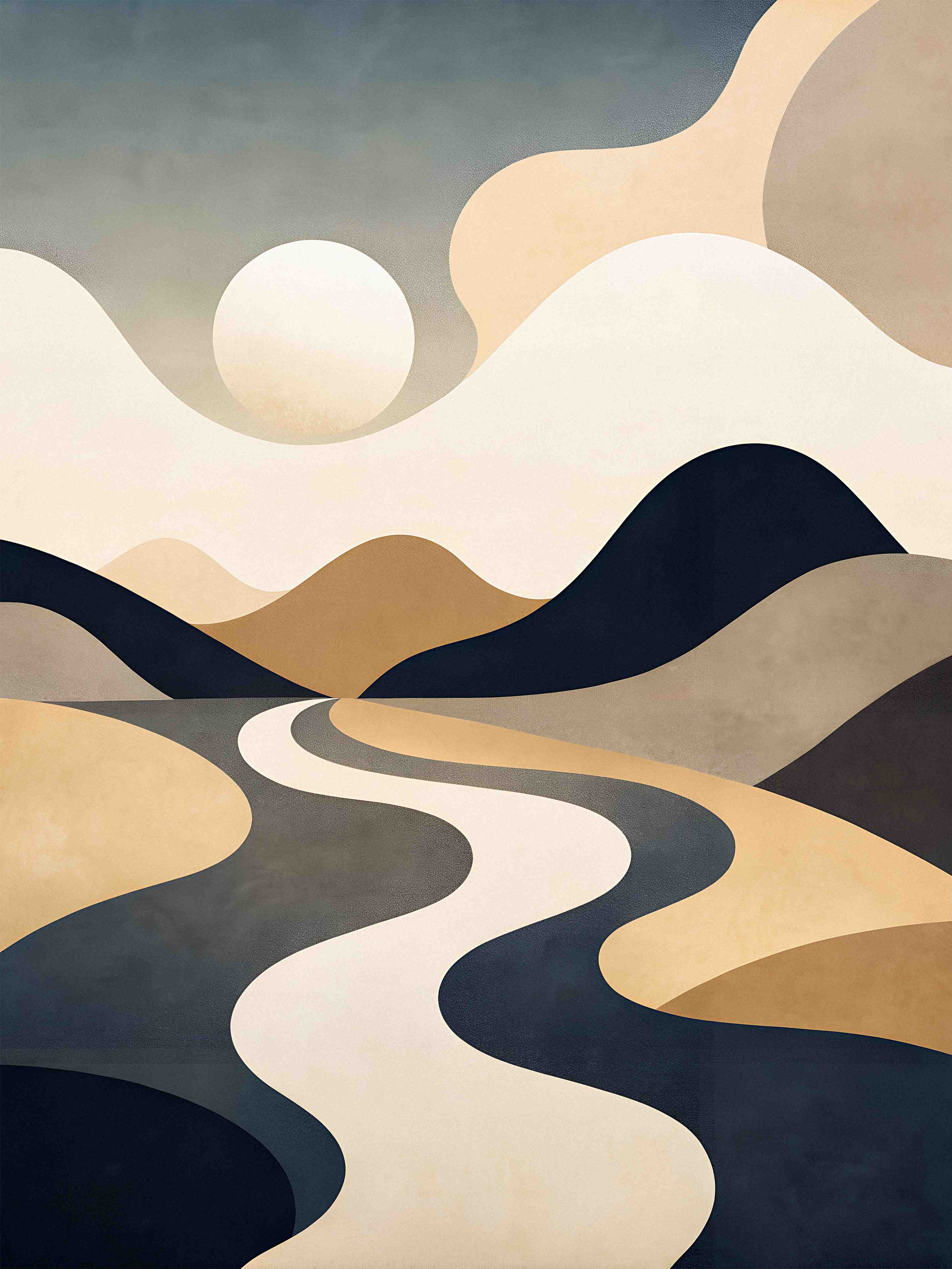 Große Wandbilder-Abstrakte Berg- und Flusslandschaft