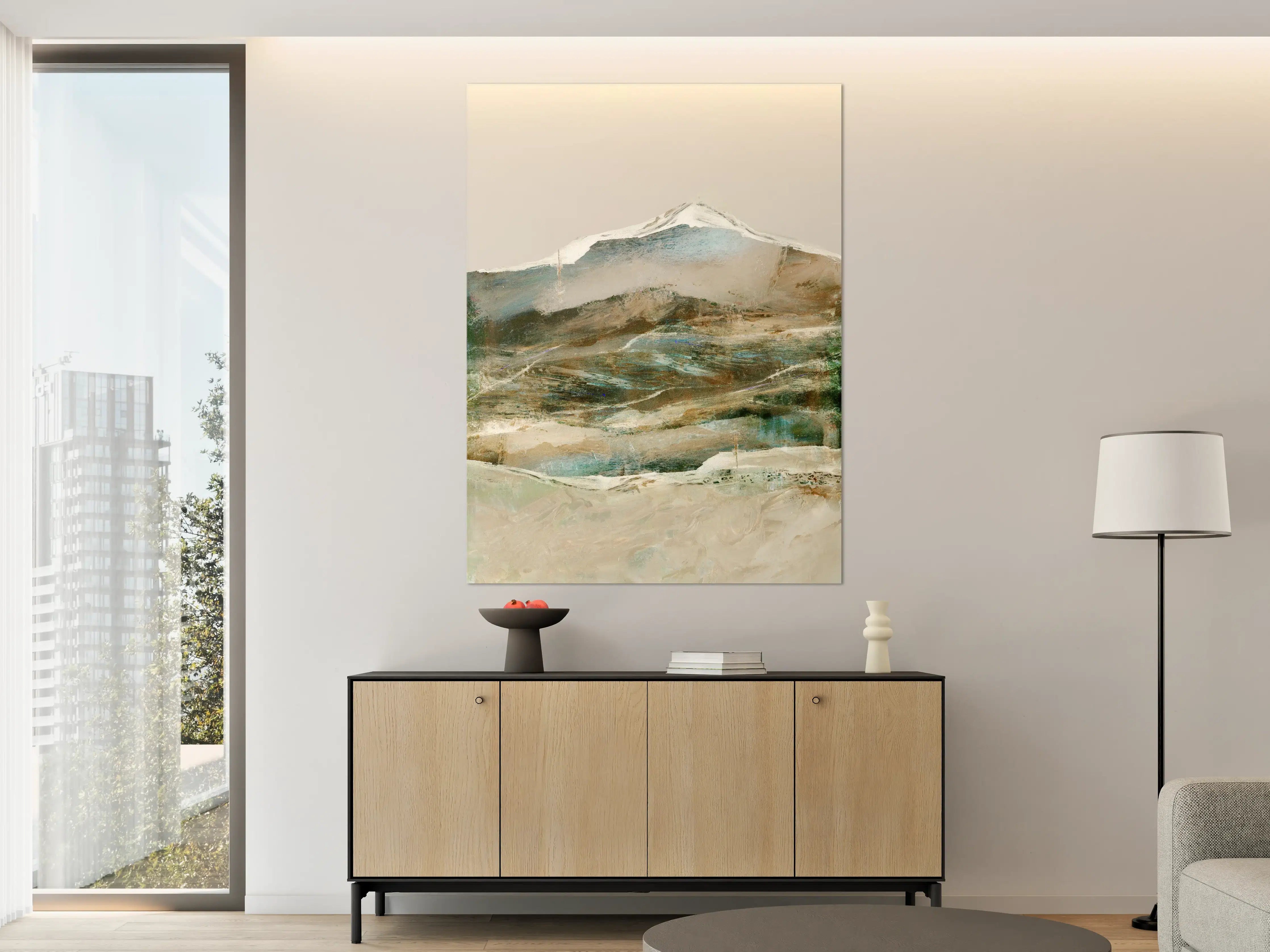 Große Wandbilder - Abstrakte Berglandschaft Pastelltöne