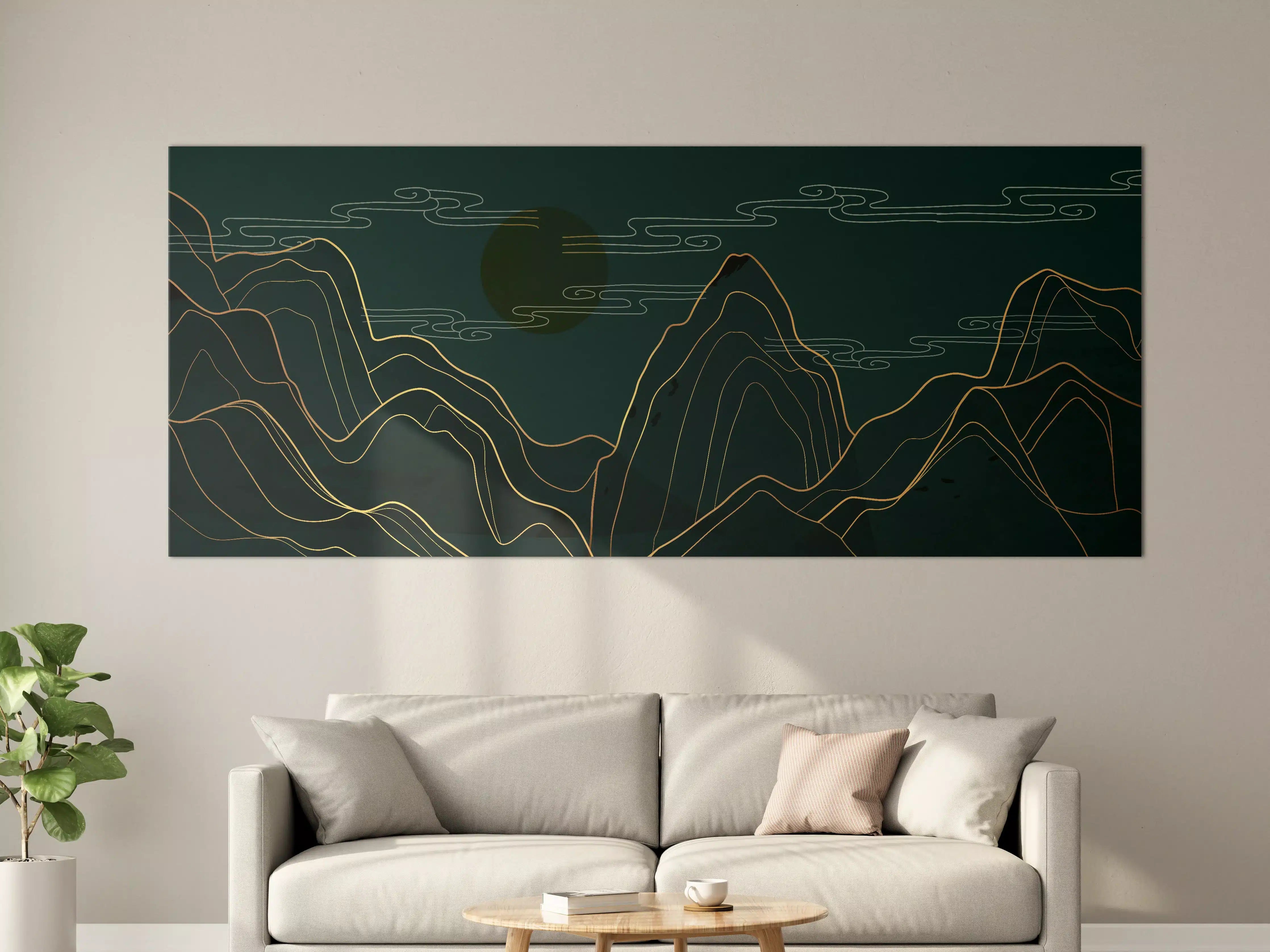 Große Wandbilder - Abstrakte Berglandschaft bei Nacht