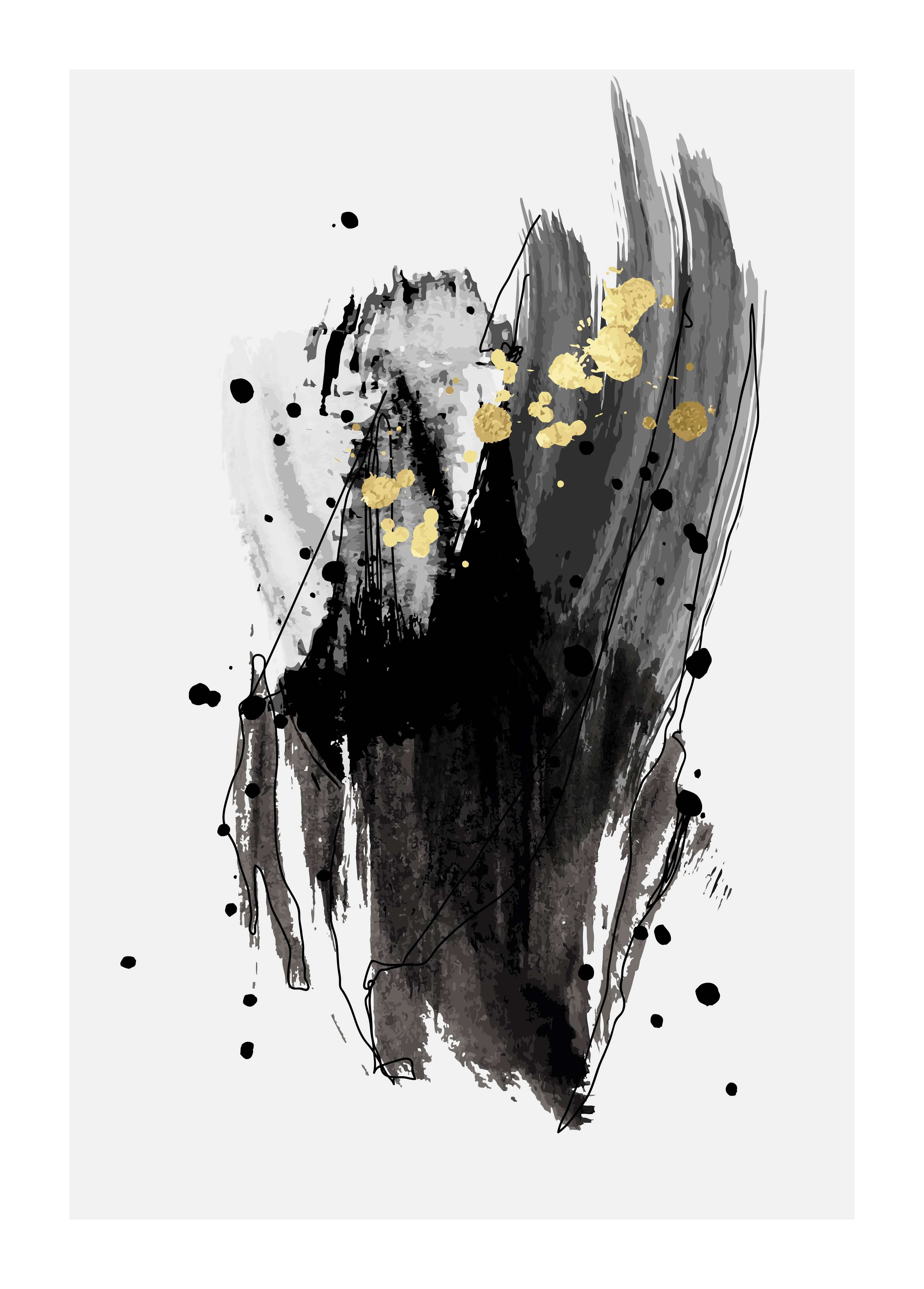 Große Wandbilder-Abstrakte Black & Gold Kunst
