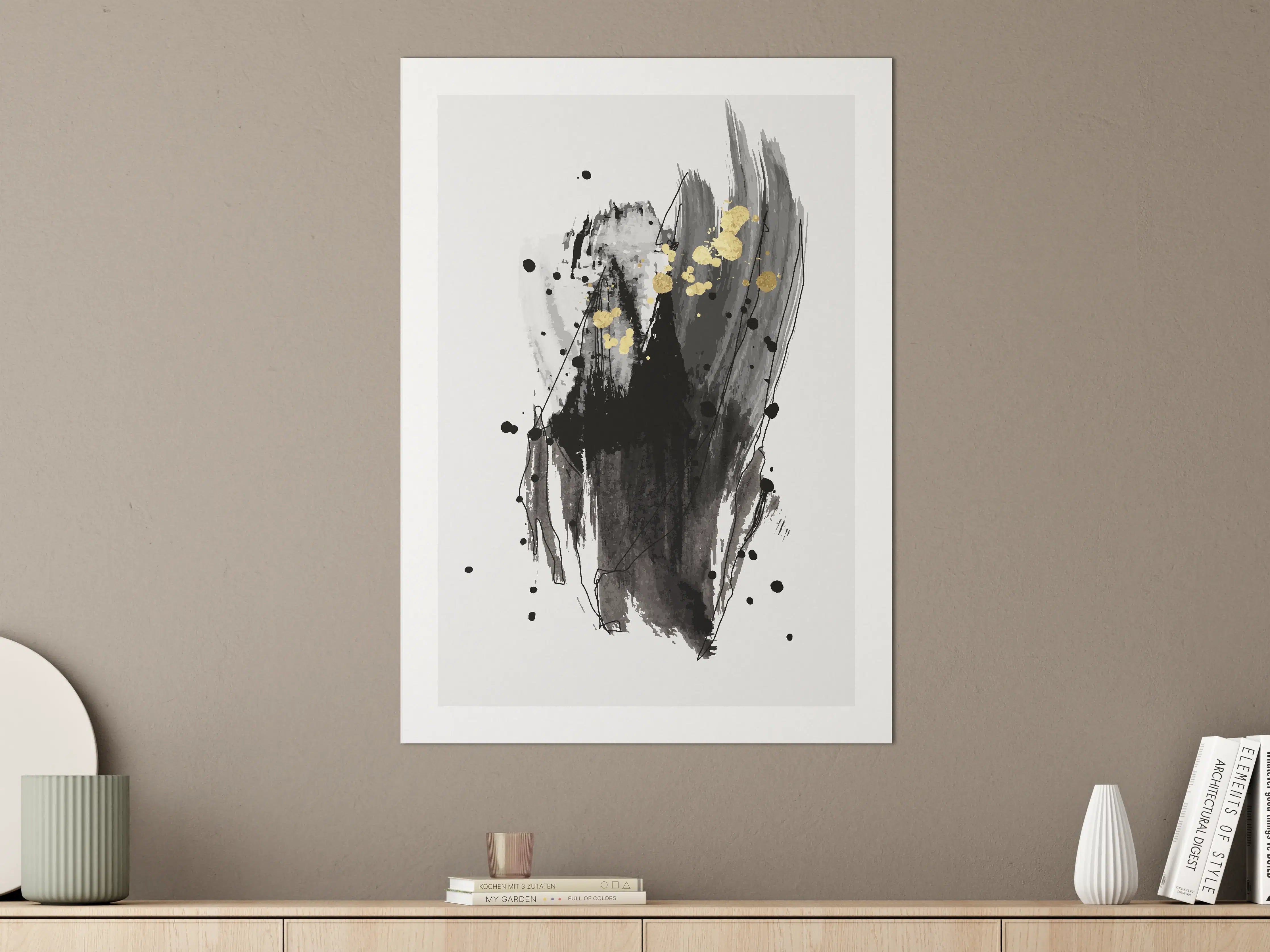 Große Wandbilder - Abstrakte Black & Gold Kunst