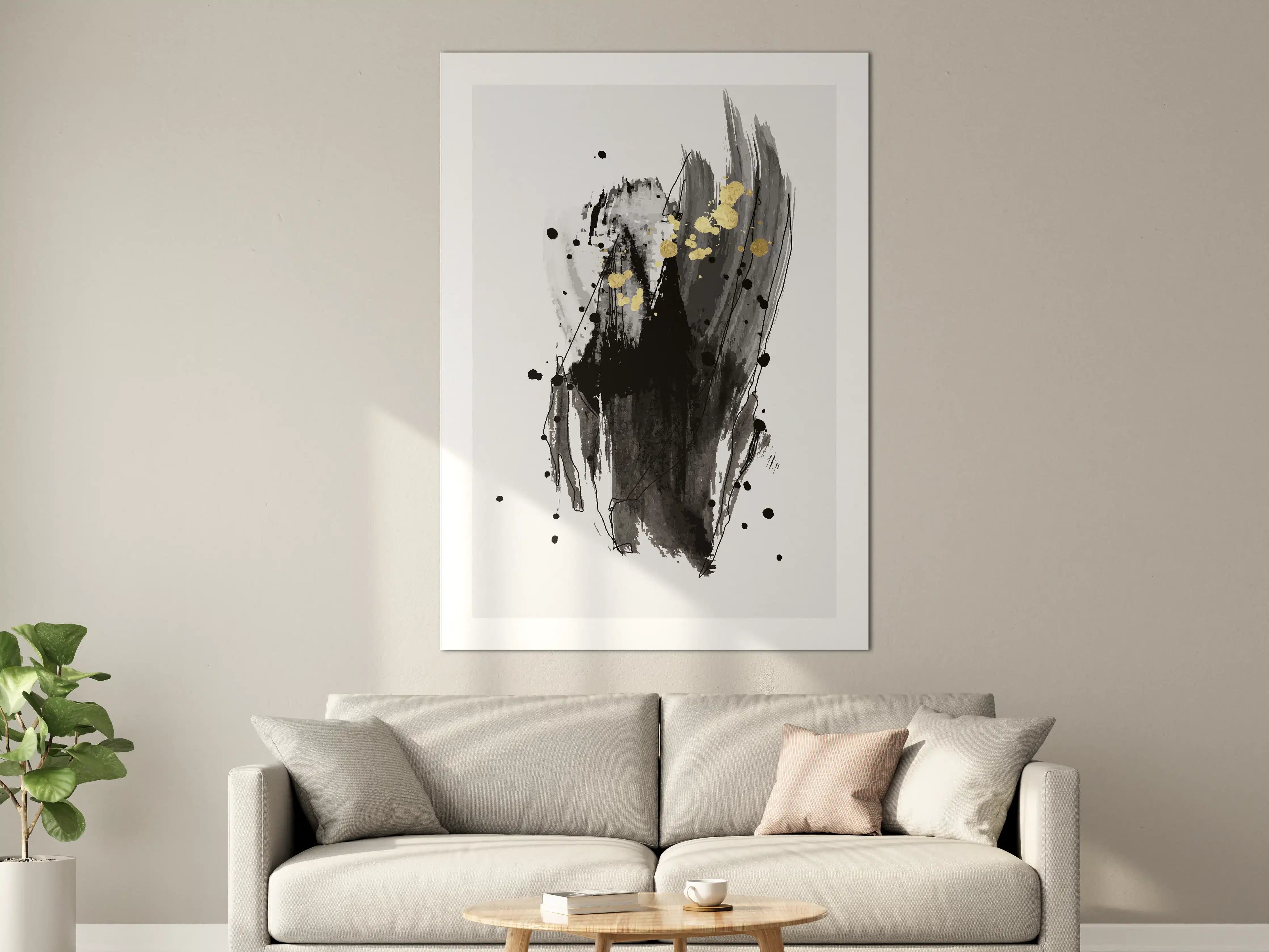 Große Wandbilder - Abstrakte Black & Gold Kunst