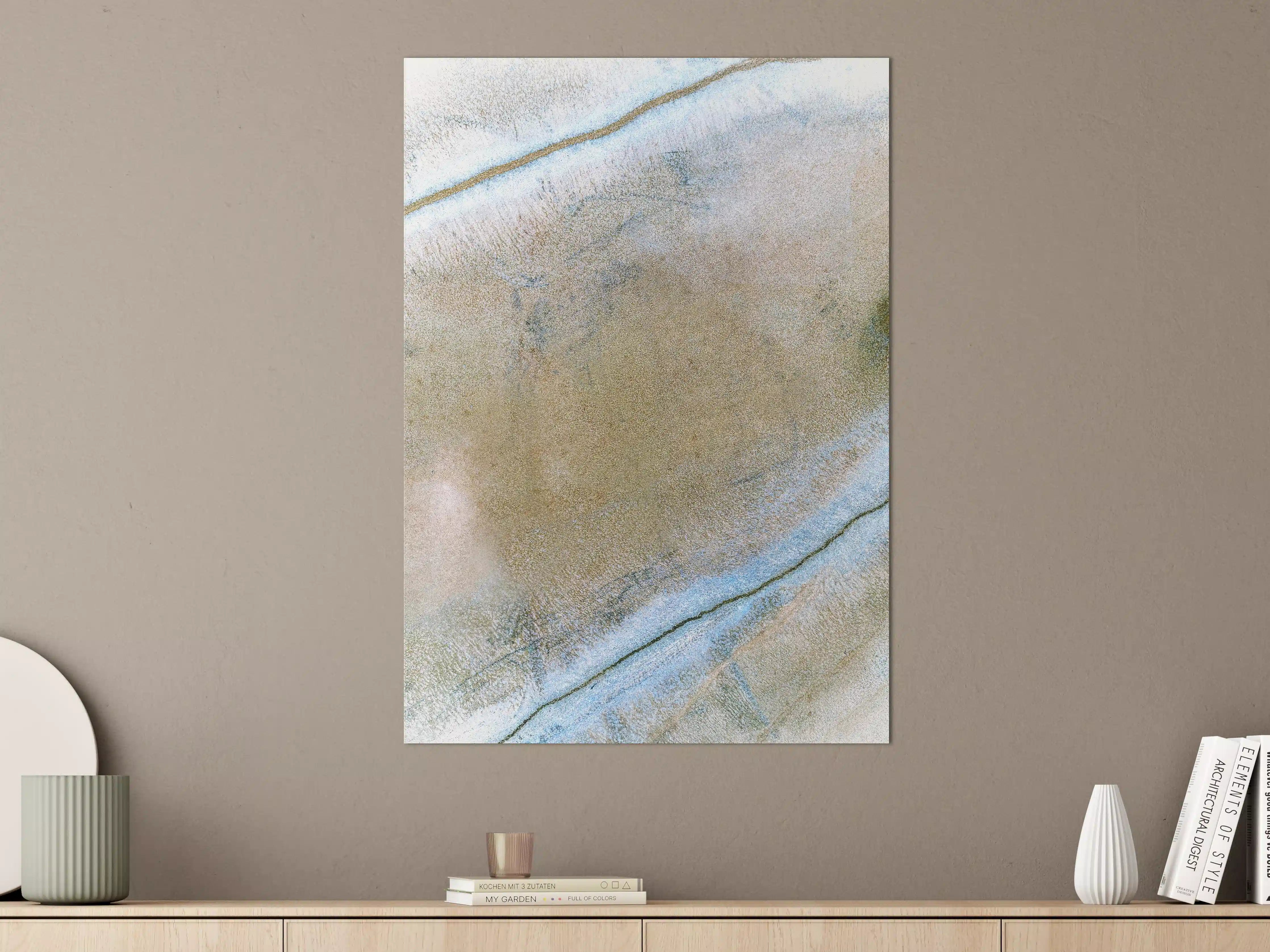 Große Wandbilder - Abstrakte Blau-Braun-Kunststruktur