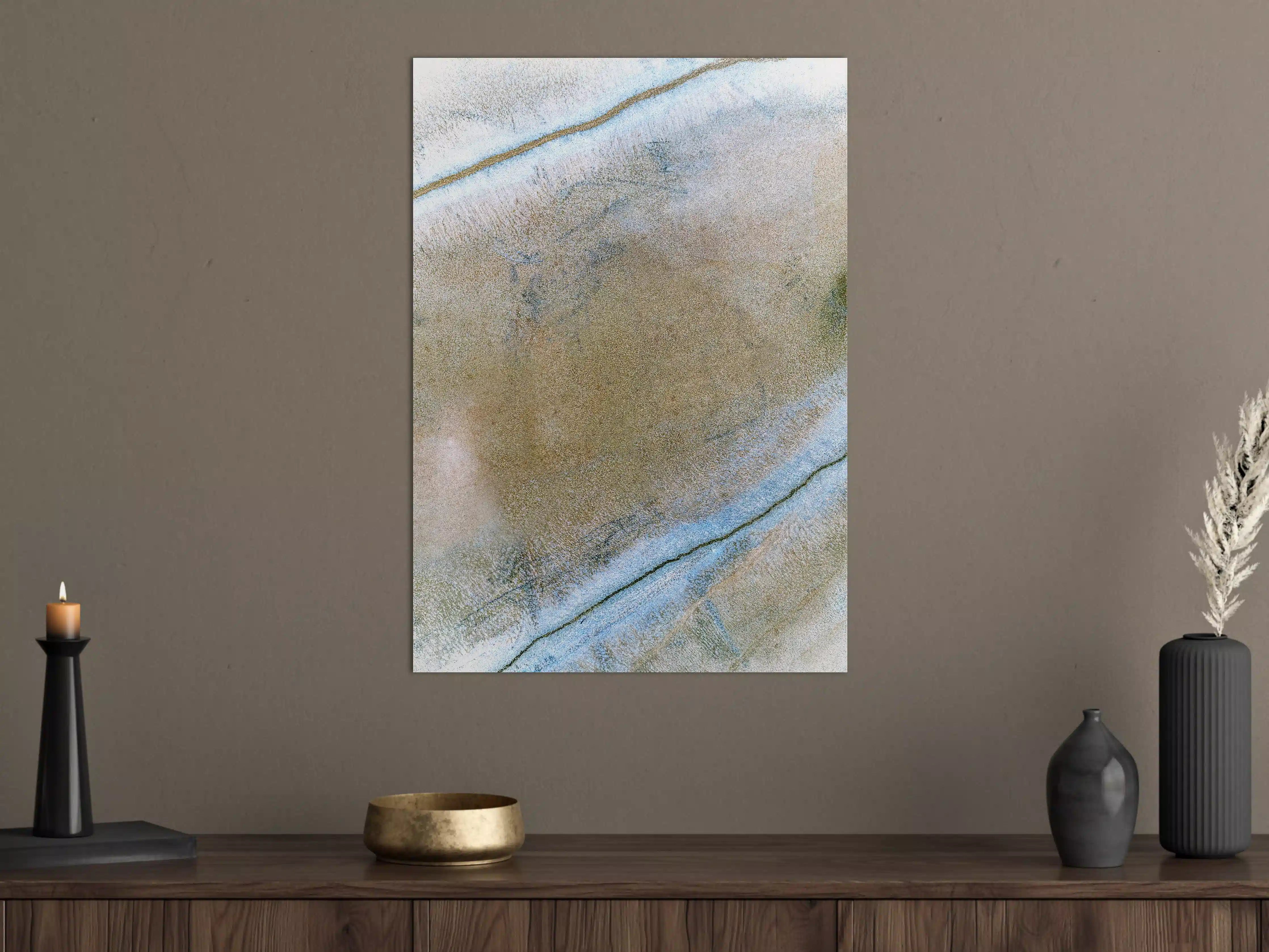 Große Wandbilder - Abstrakte Blau-Braun-Kunststruktur