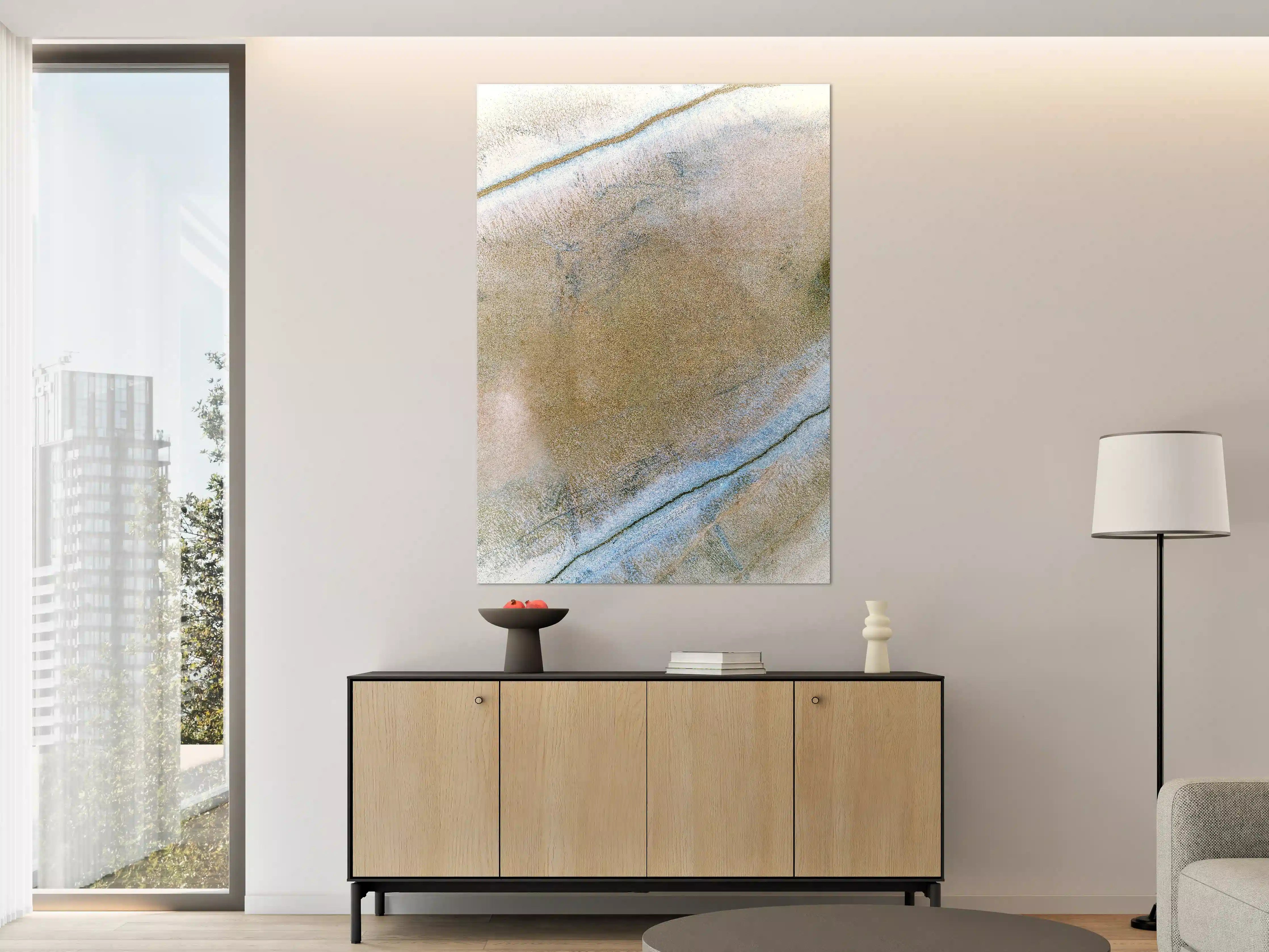 Große Wandbilder - Abstrakte Blau-Braun-Kunststruktur