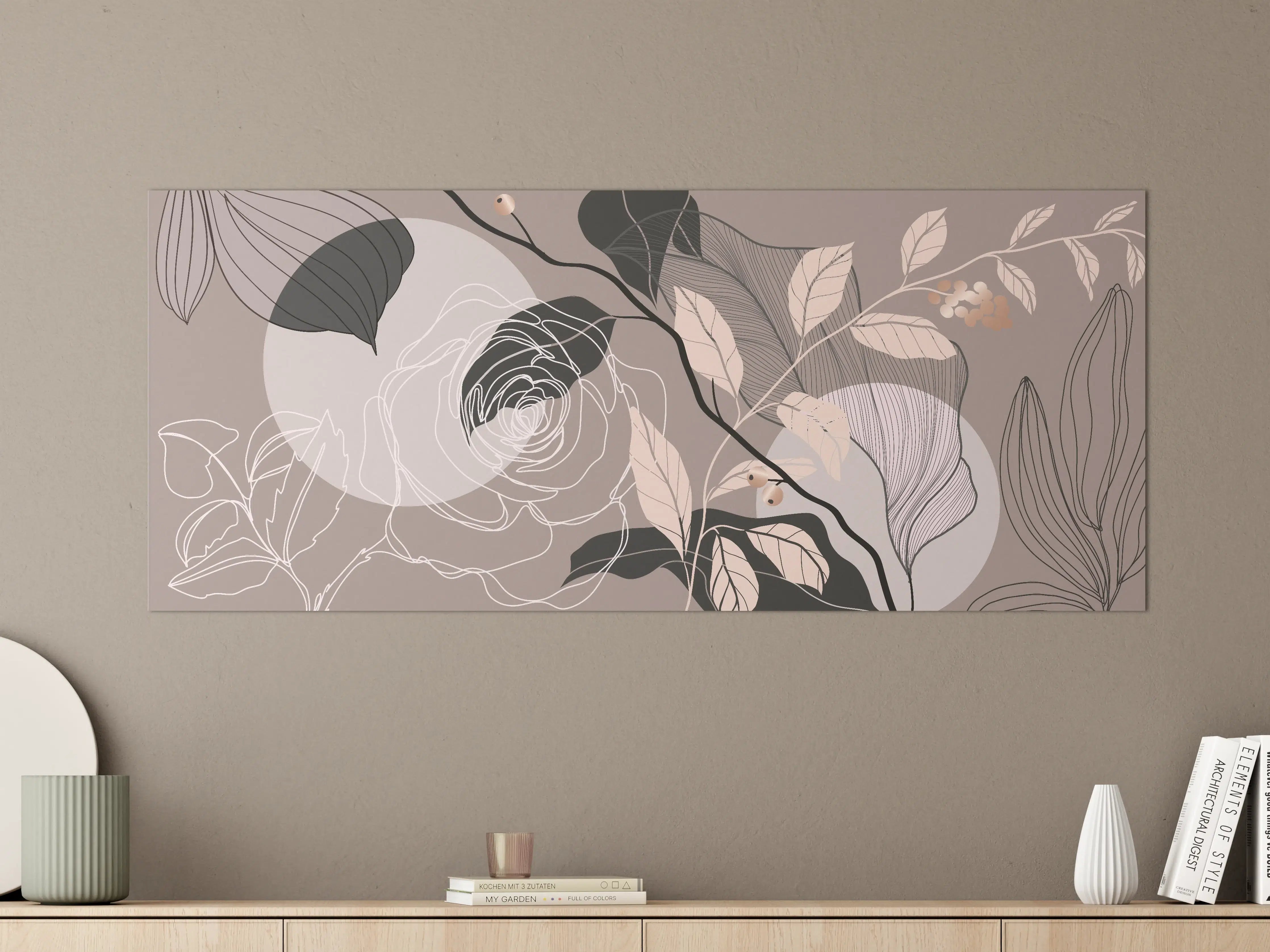 Große Wandbilder - Abstrakte Blumen Illustration
