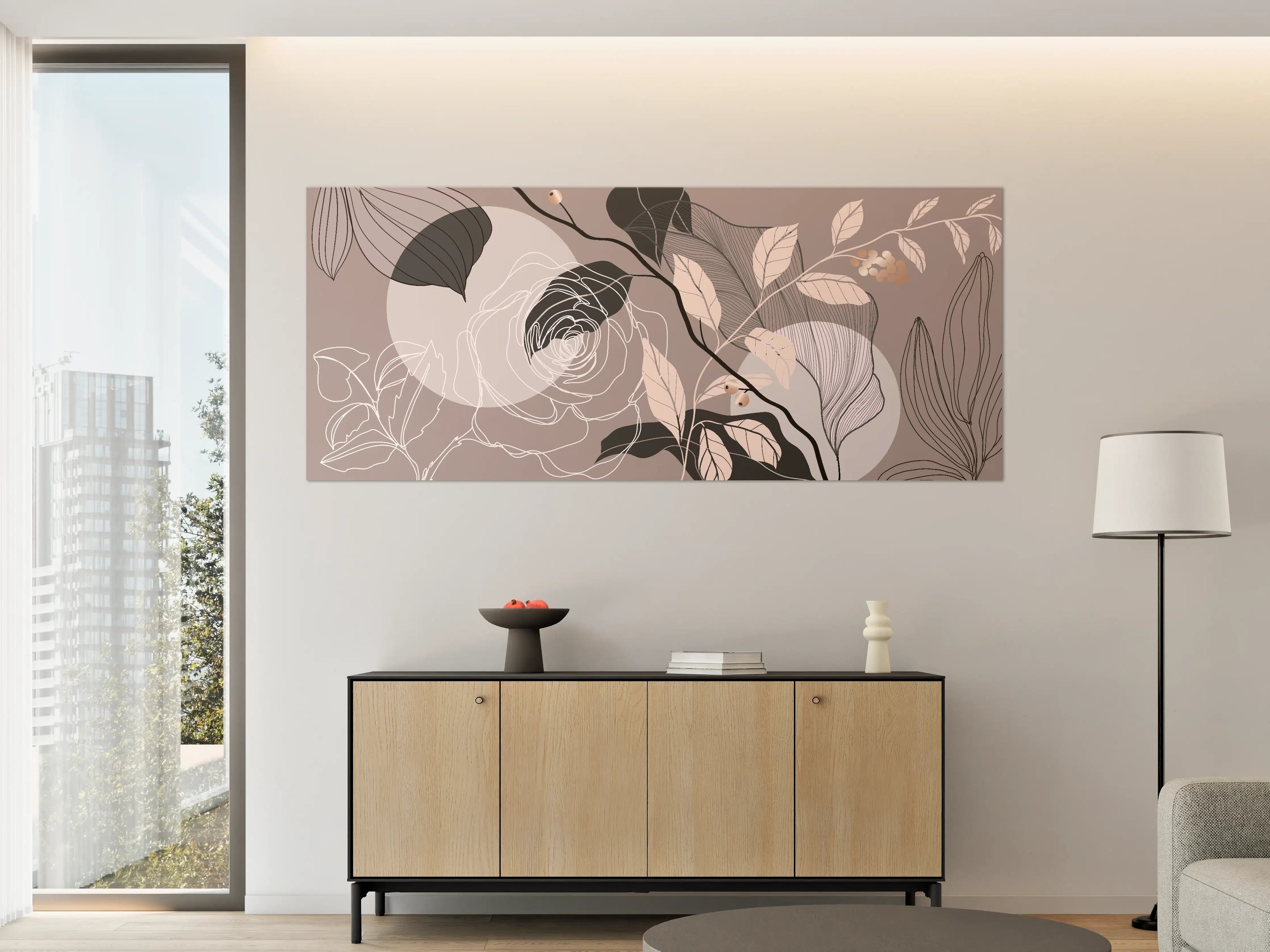 Große Wandbilder - Abstrakte Blumen Illustration