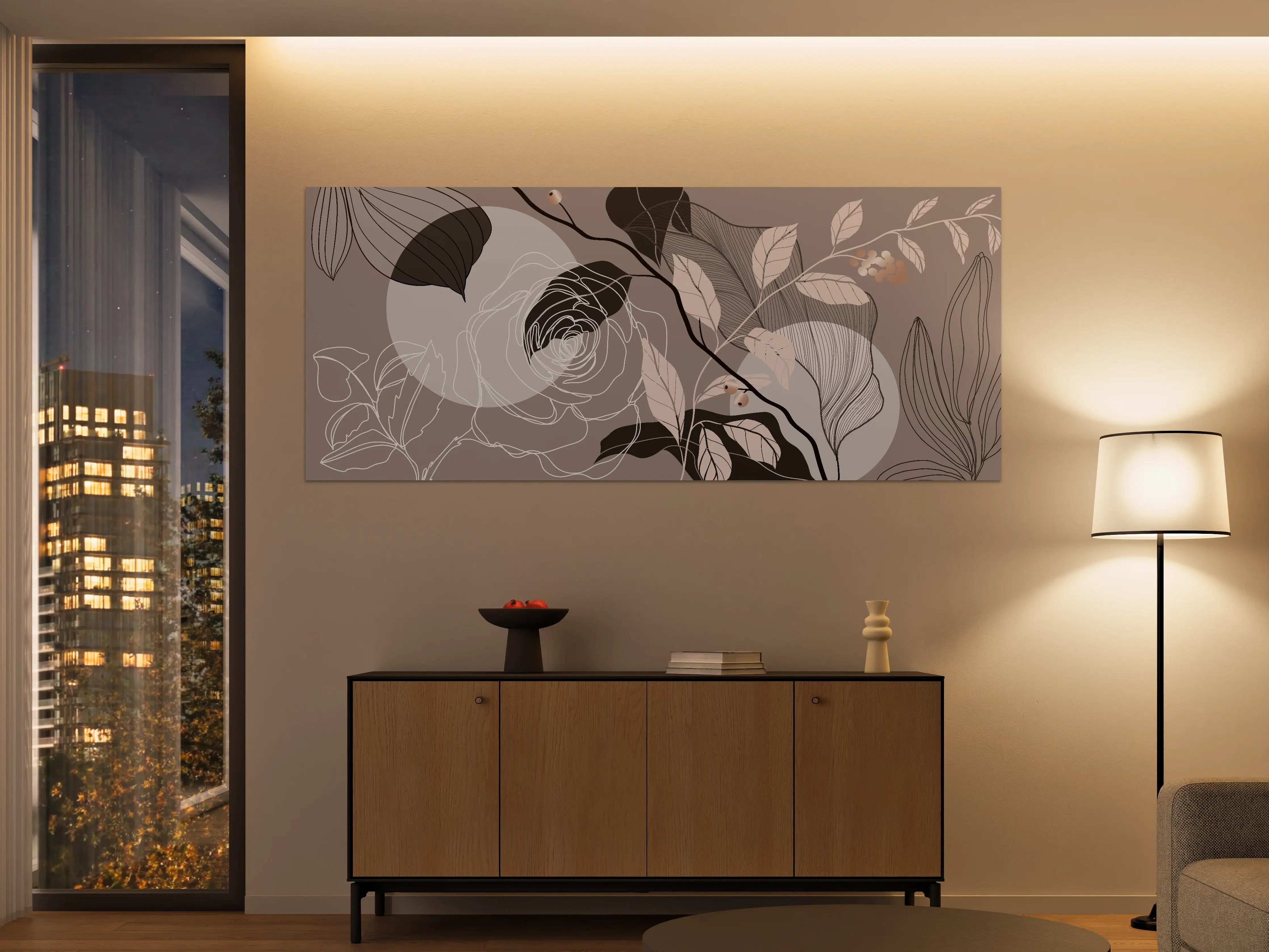 Große Wandbilder - Abstrakte Blumen Illustration