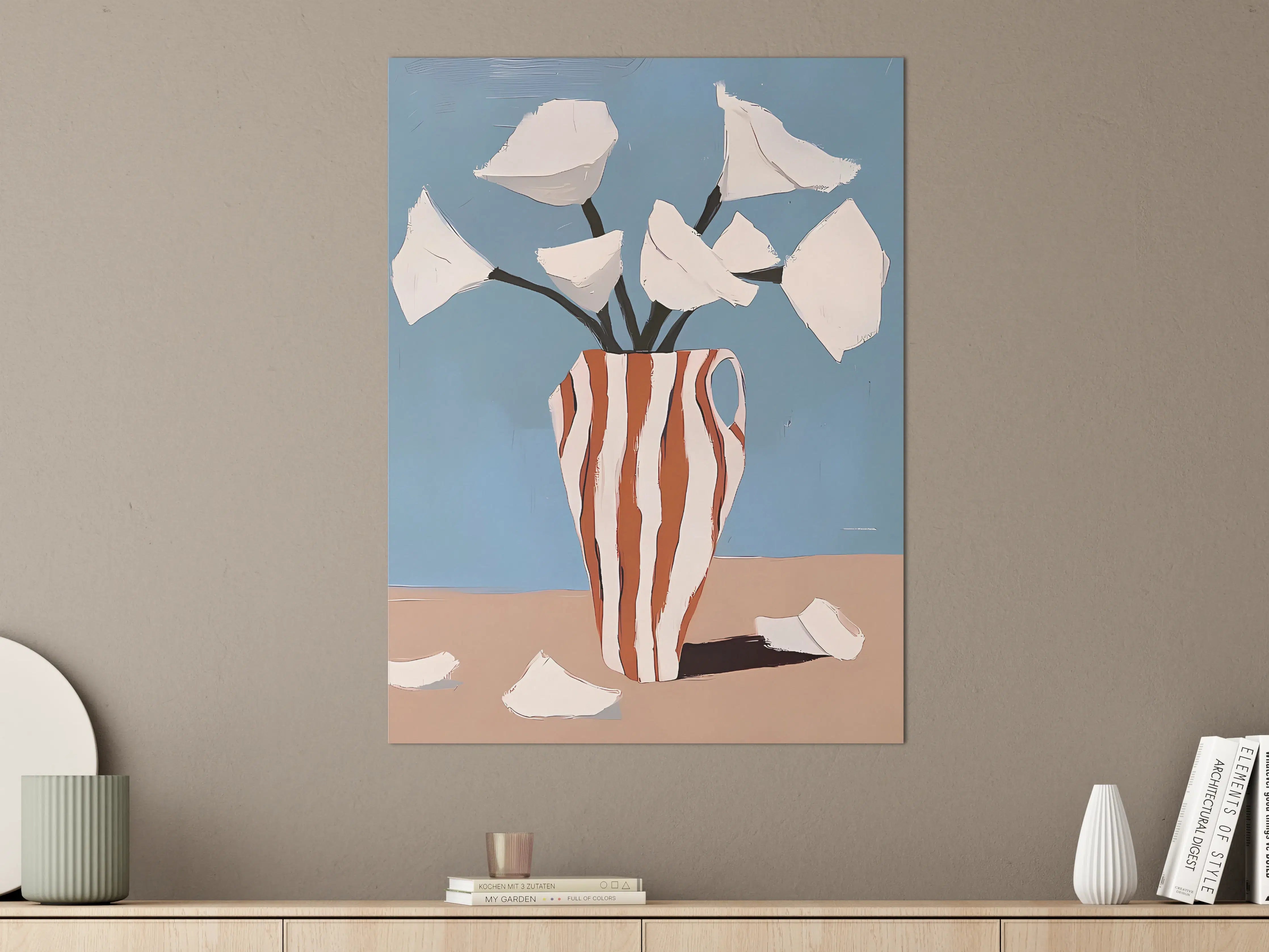 Große Wandbilder - Abstrakte Blumen in Vase