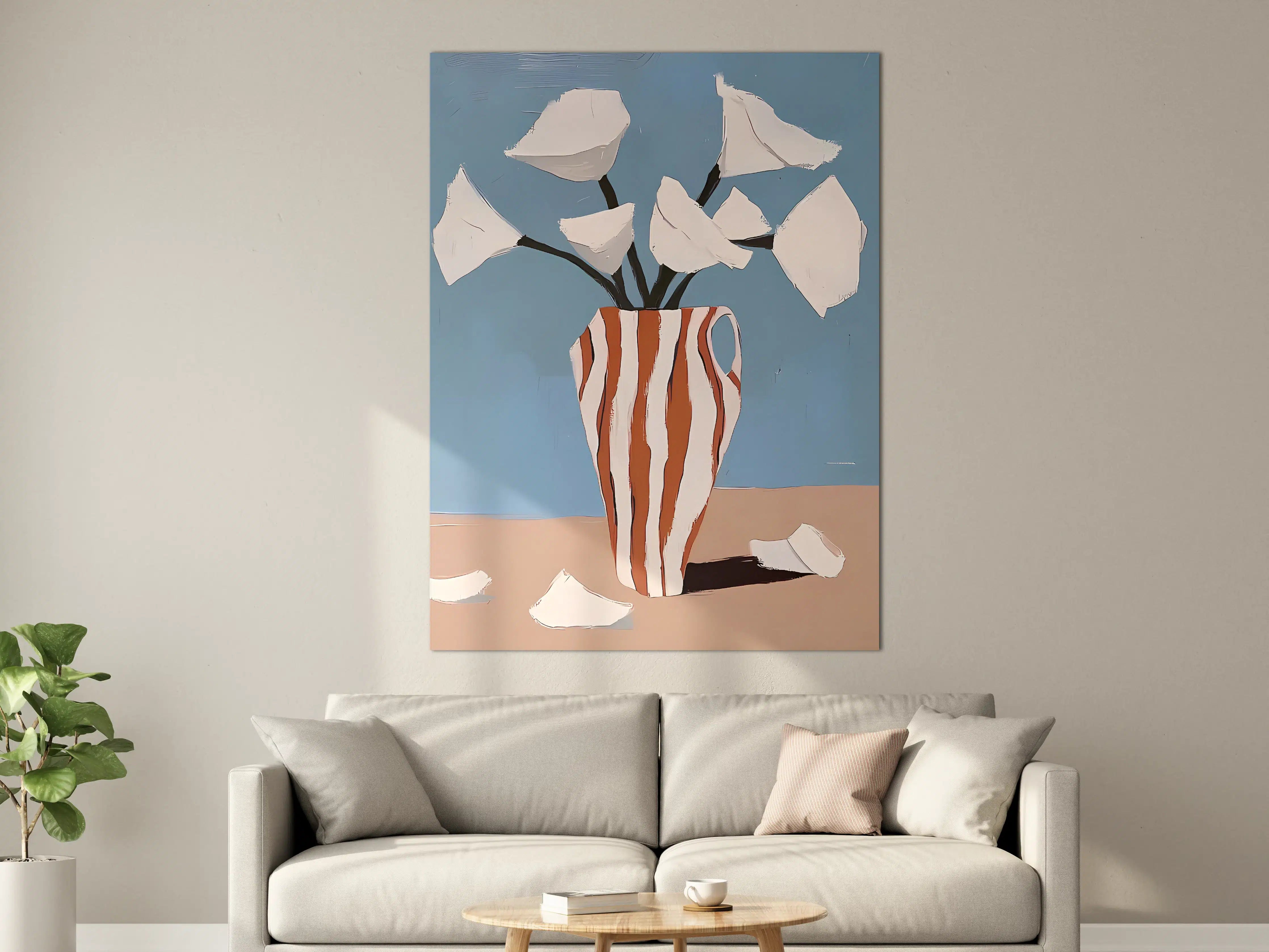 Große Wandbilder - Abstrakte Blumen in Vase