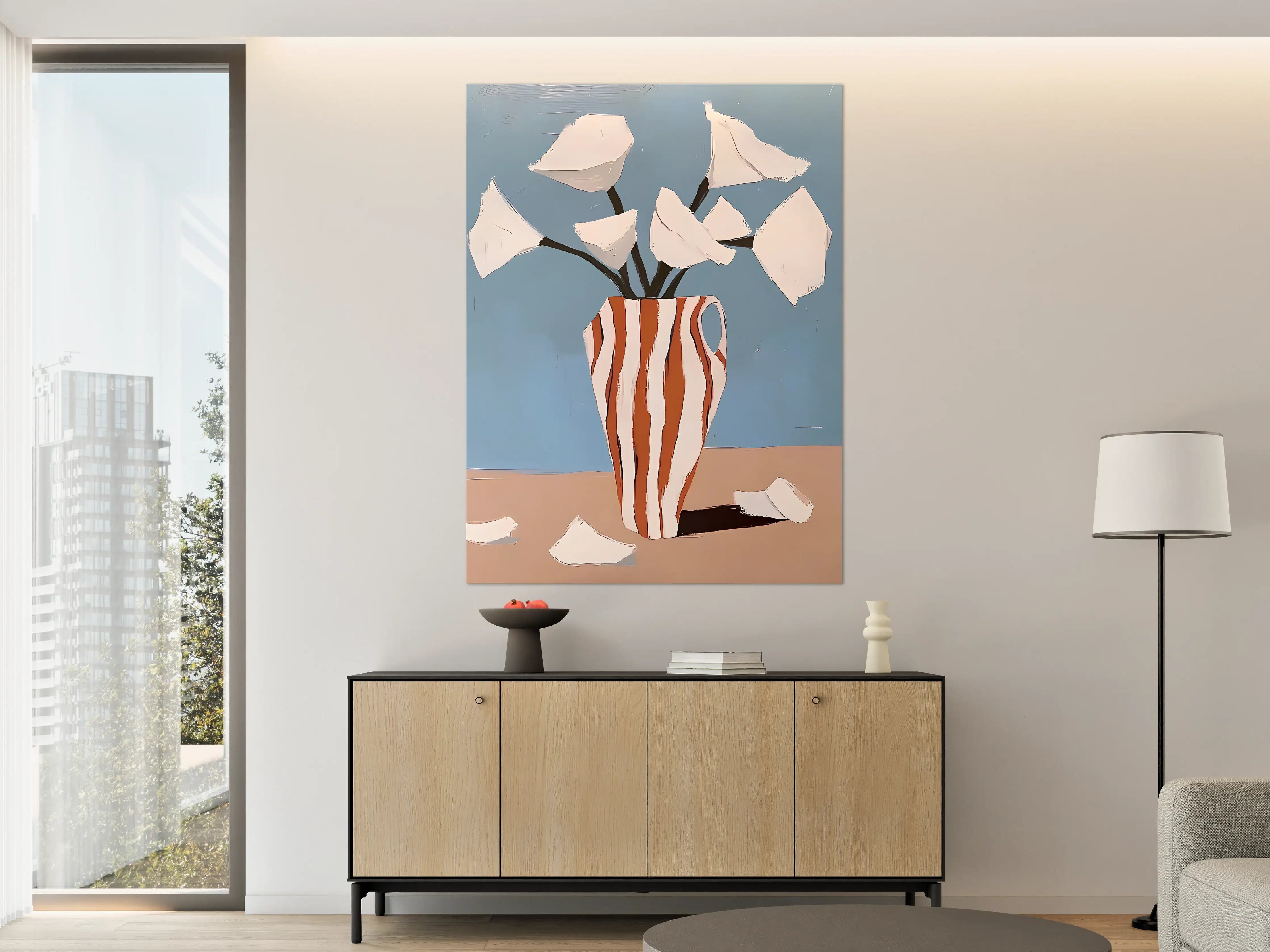 Große Wandbilder - Abstrakte Blumen in Vase