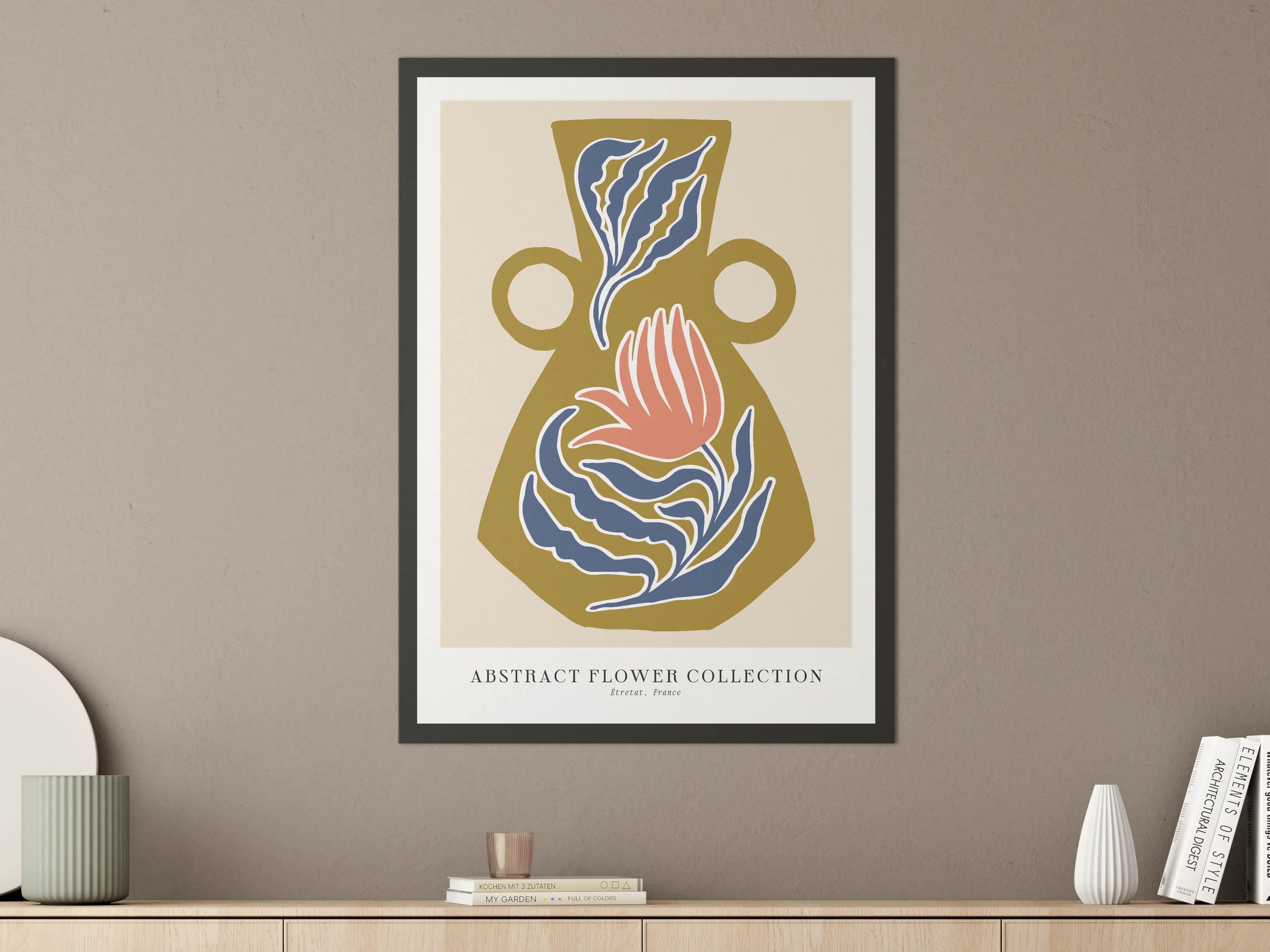 Große Wandbilder - Abstrakte Blumenvasen-Dekoration