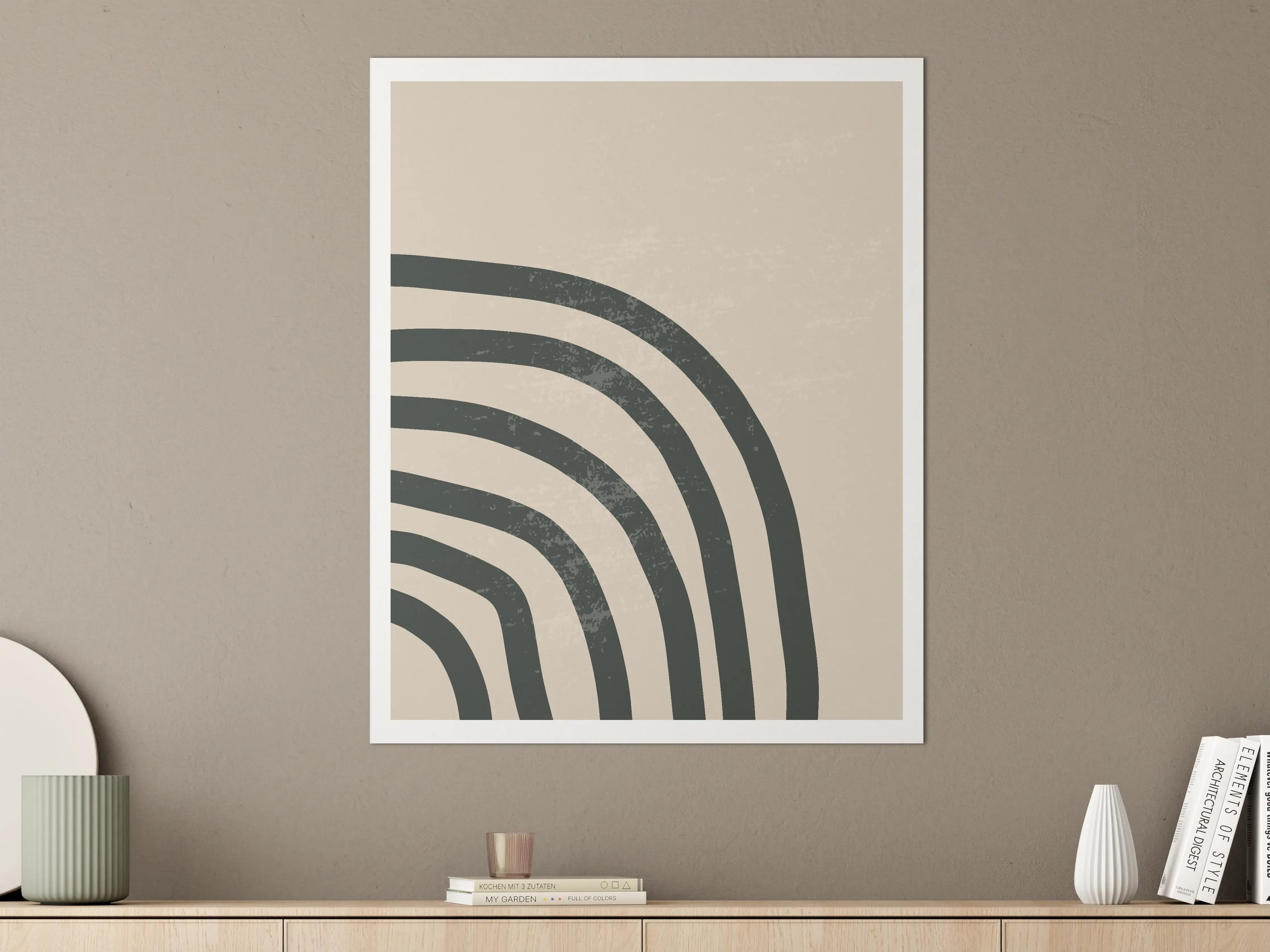 Große Wandbilder - Abstrakte Fingerabdruck-Illustration in Schwarz-Weiß