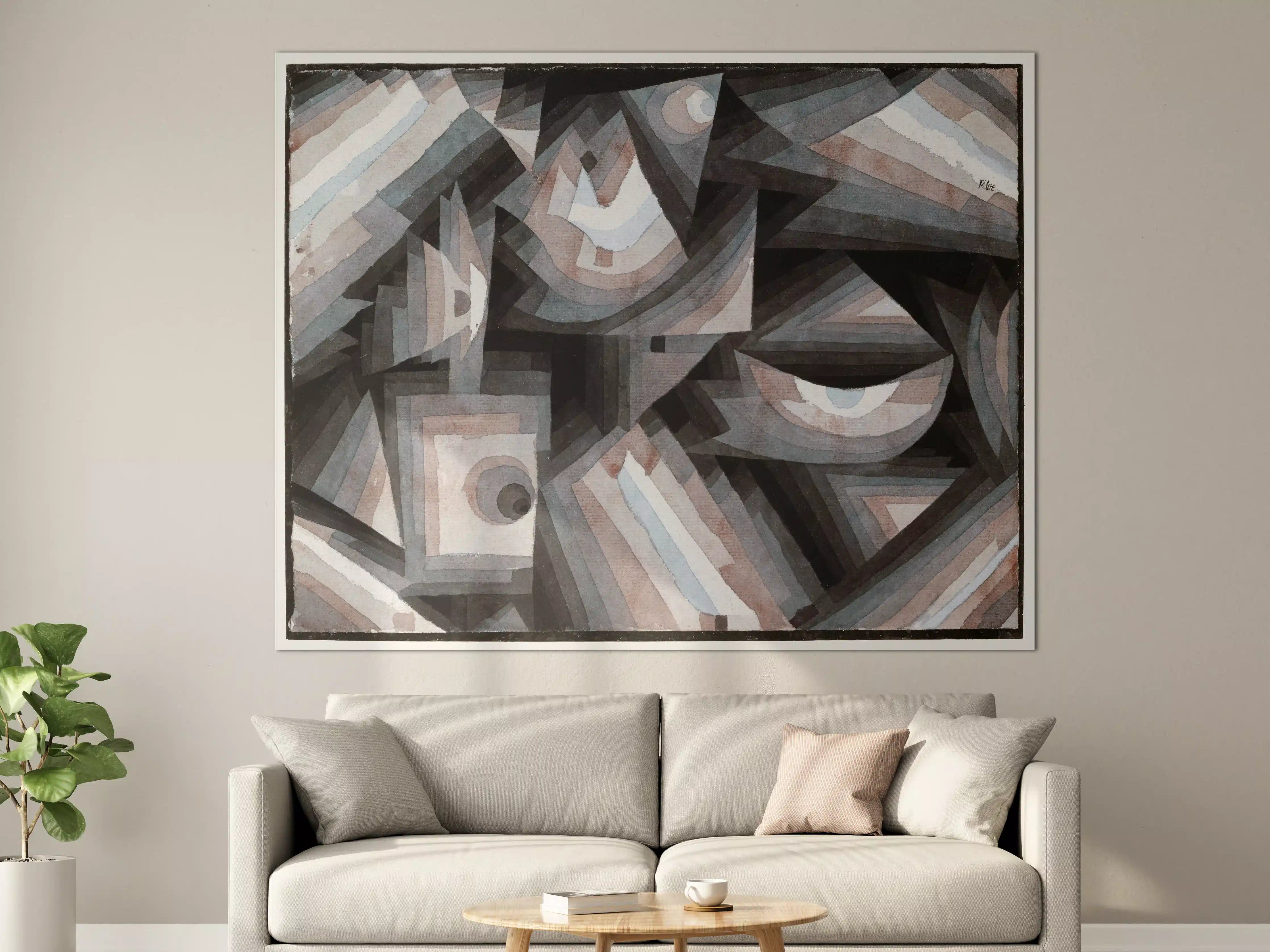 Große Wandbilder - Abstrakte Geometrie in Erdtönen
