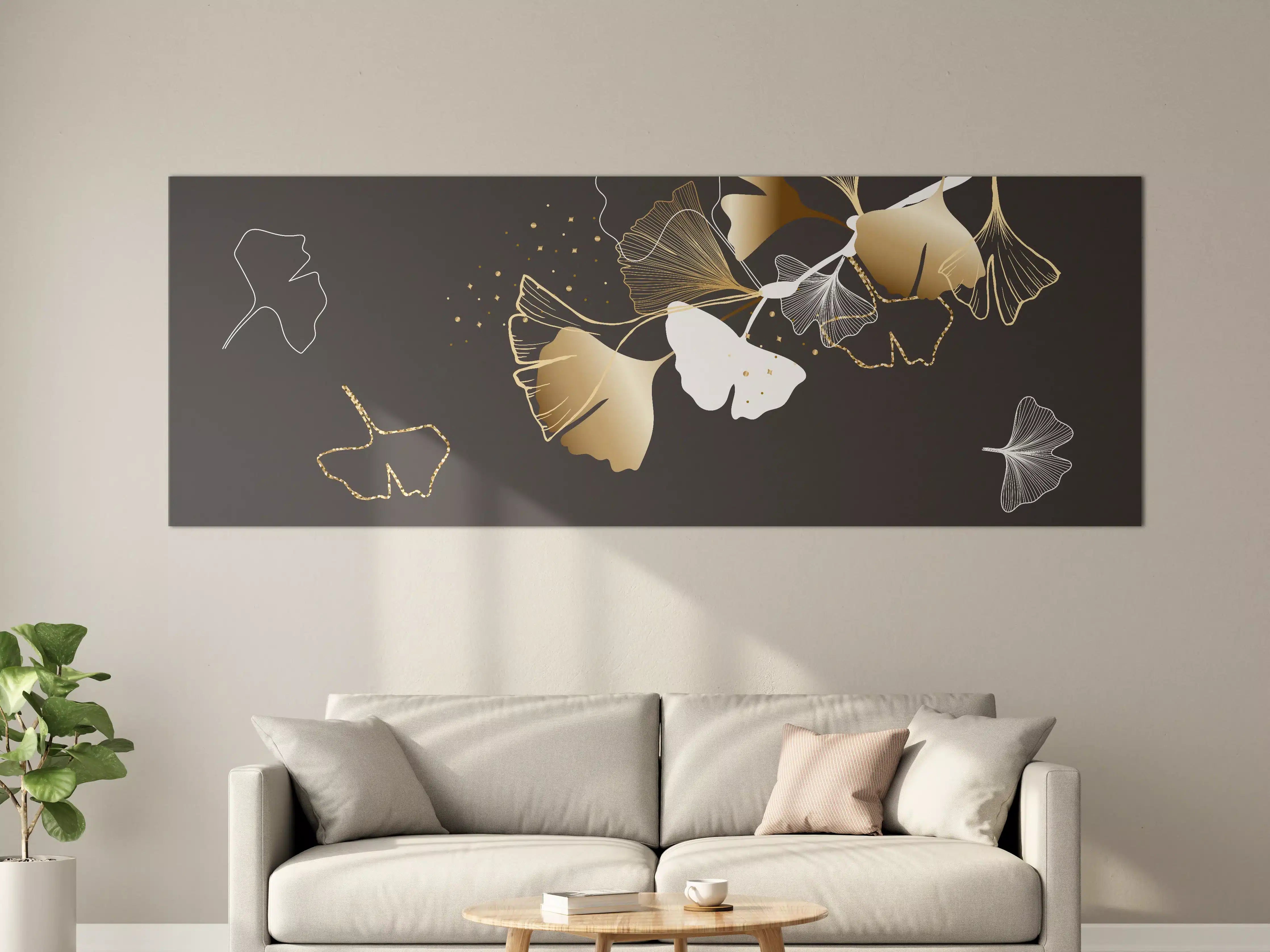 Große Wandbilder - Abstrakte Goldene Schmetterlinge