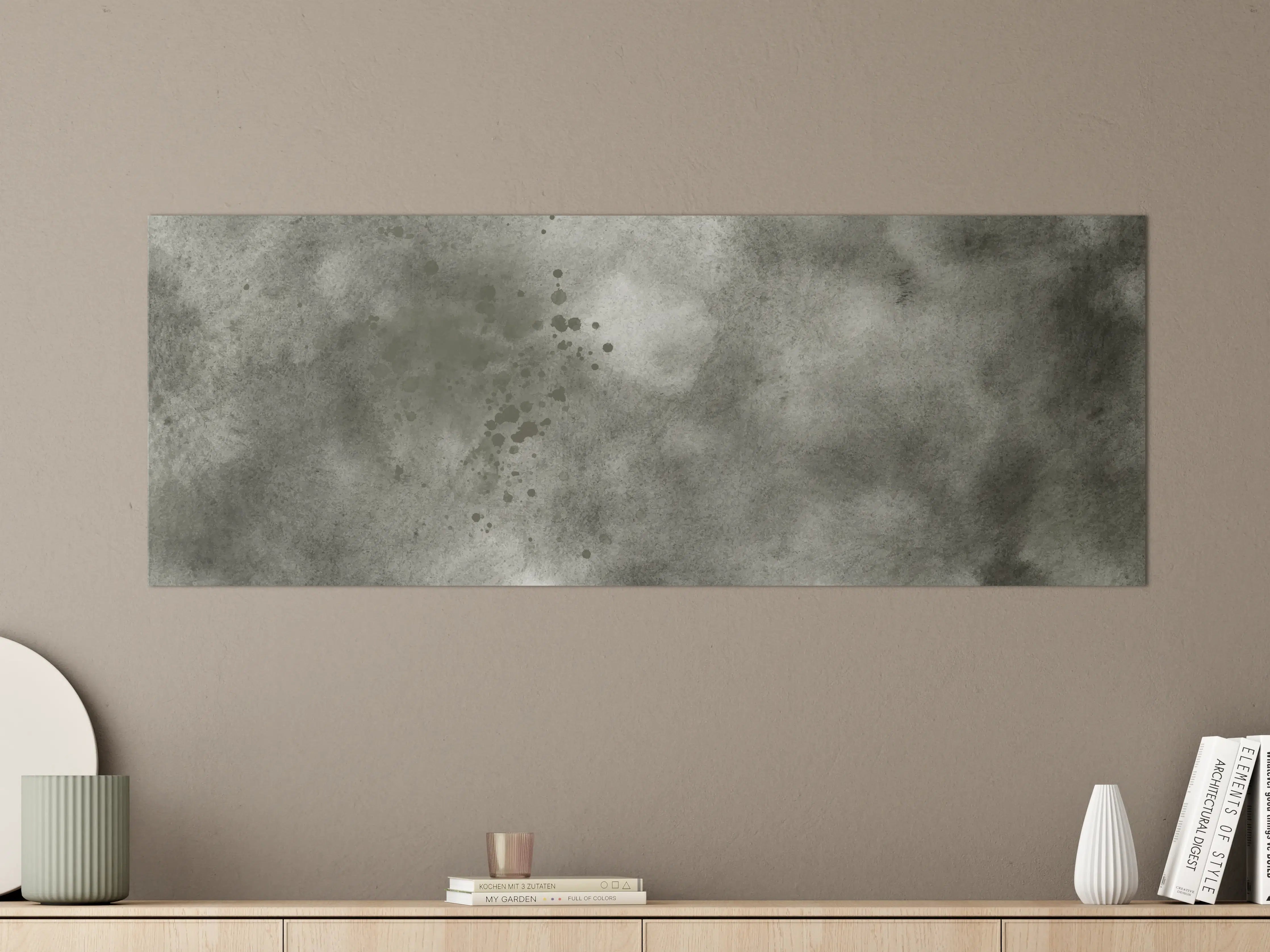 Große Wandbilder - Abstrakte Grau-Schwarz Aquarelltextur