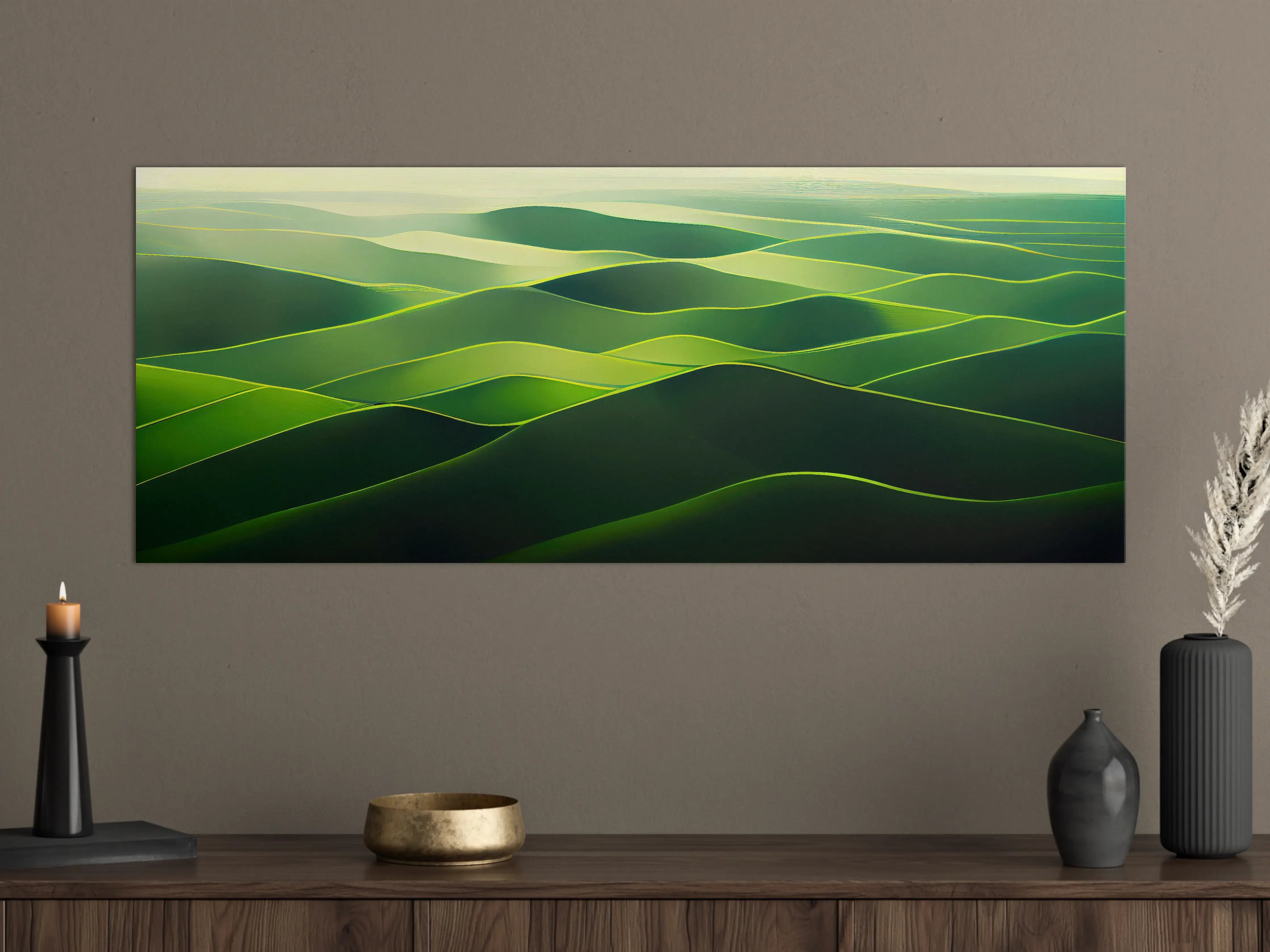 Große Wandbilder - Abstrakte Grüne Landschaft Illustration