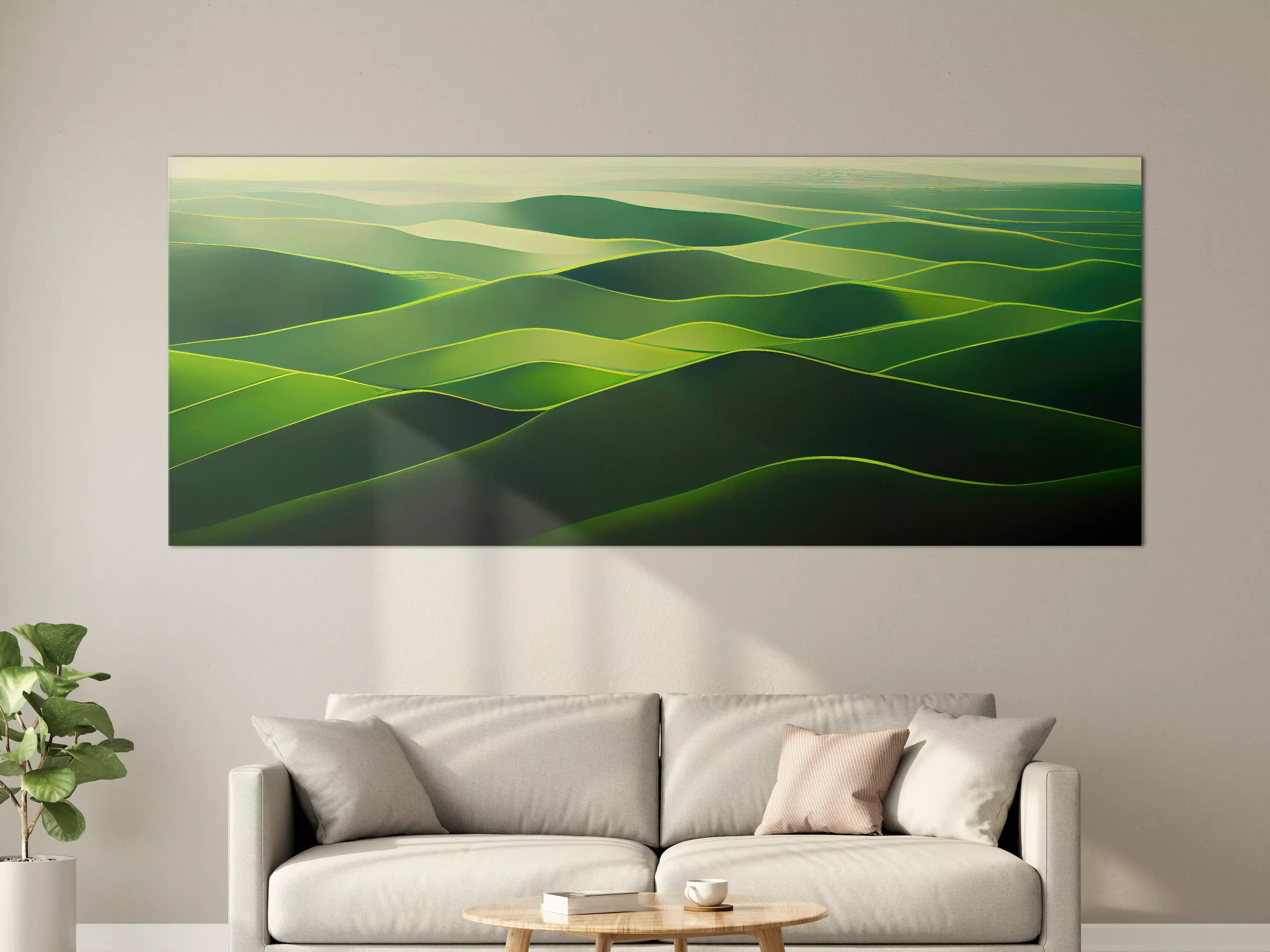 Große Wandbilder - Abstrakte Grüne Landschaft Illustration