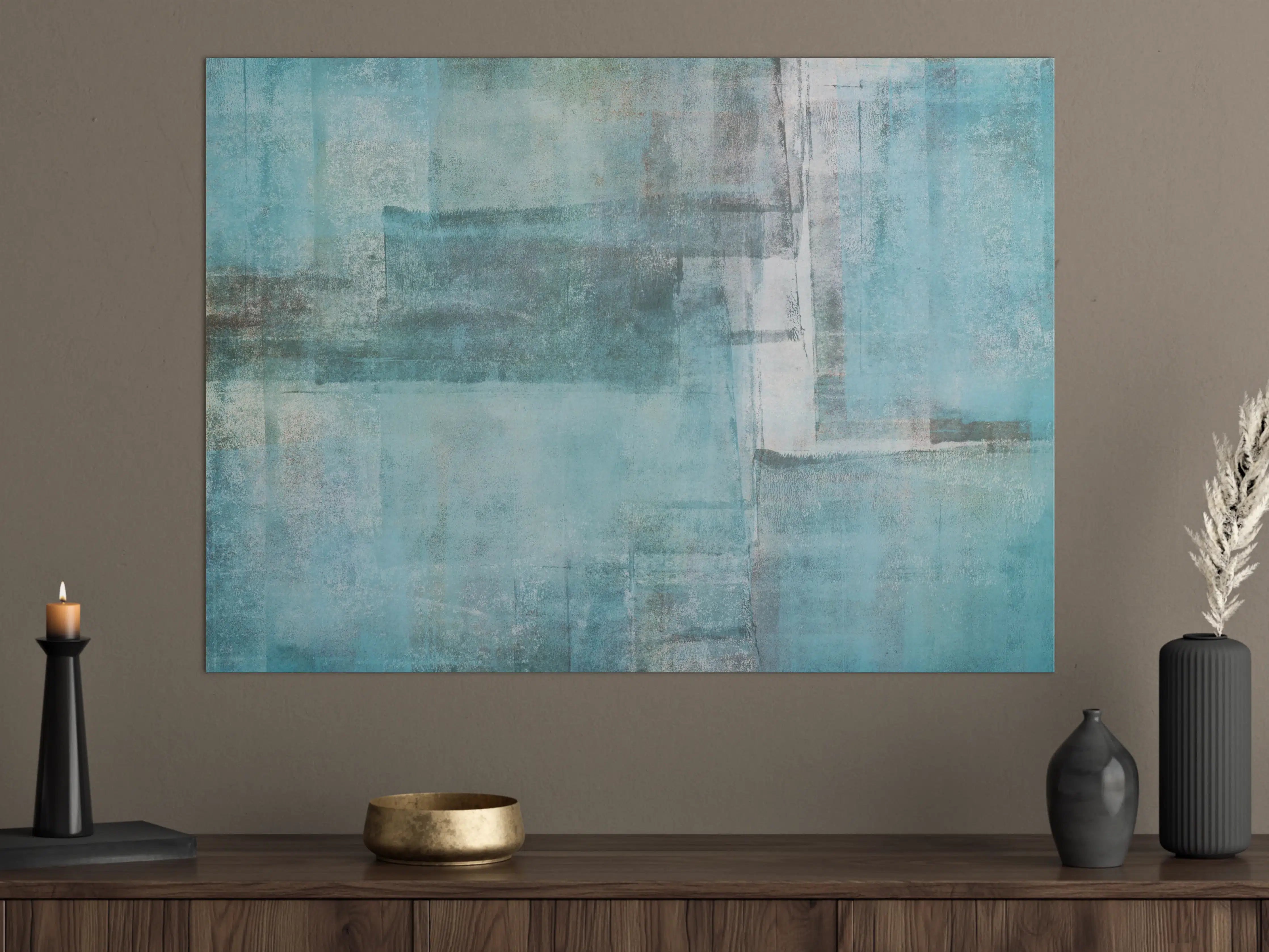 Große Wandbilder - Abstrakte Grunge Textur in Blau