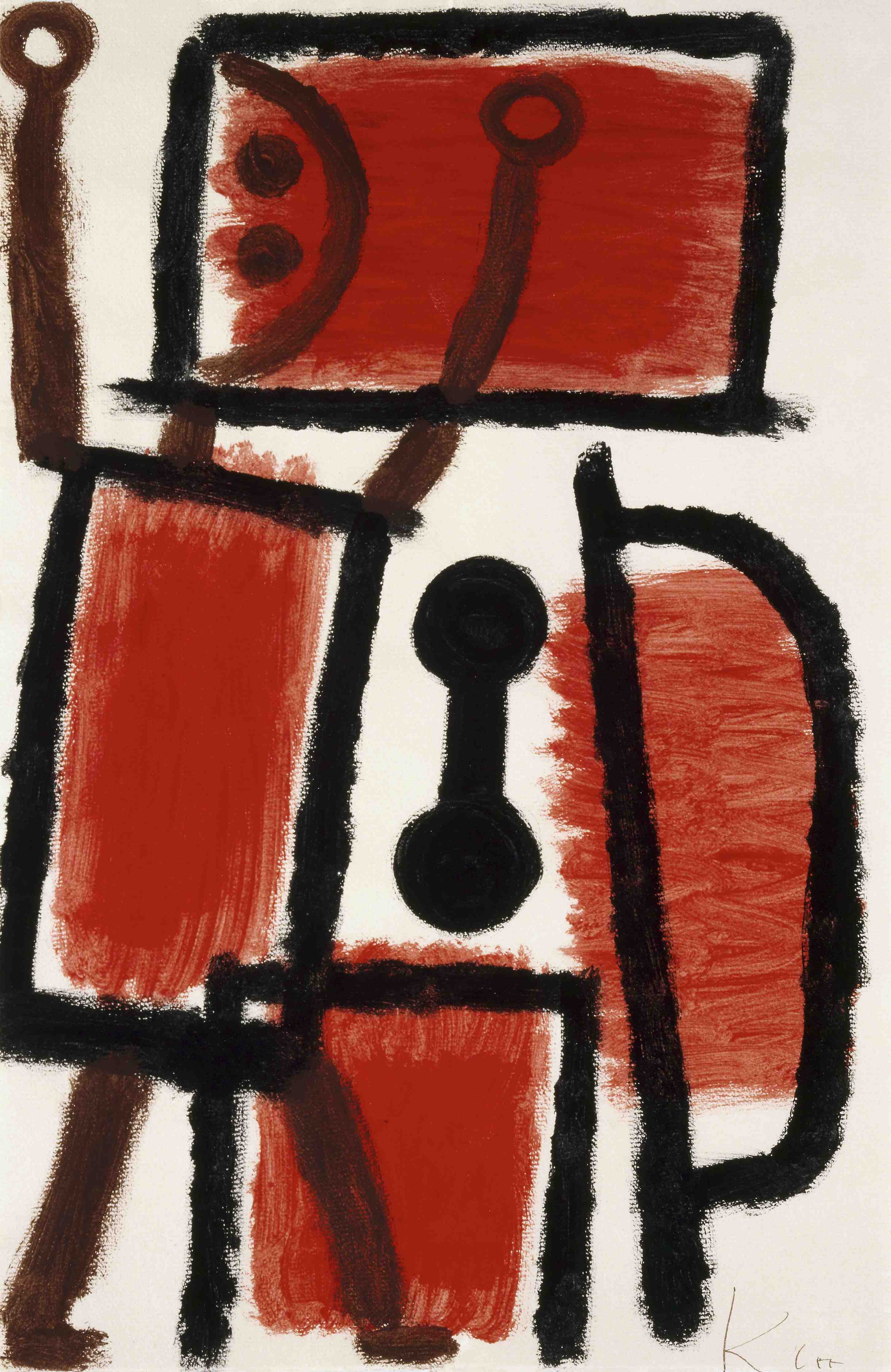 Große Wandbilder-Abstrakte Kunst mit Rot, Schwarz und Braun