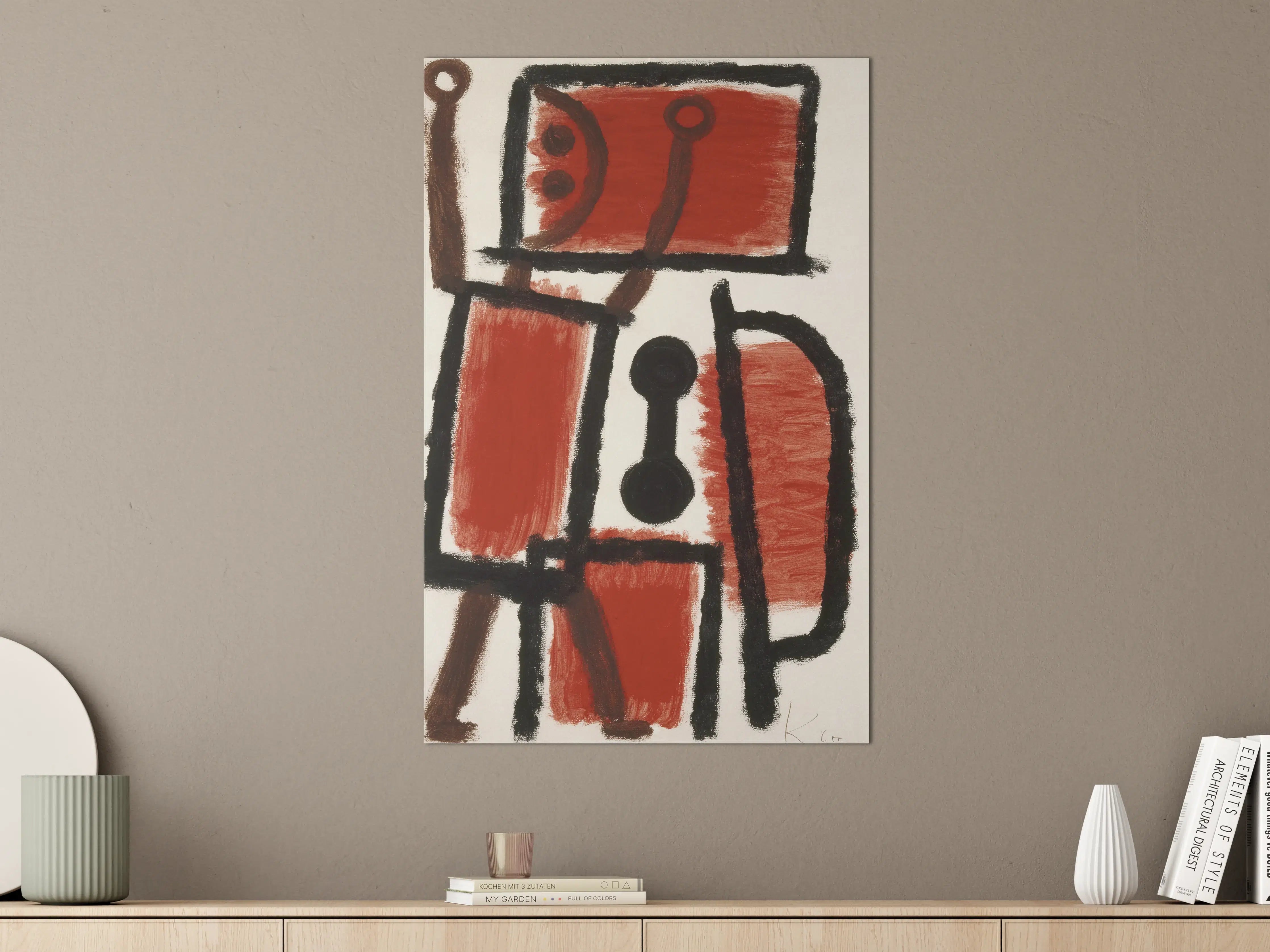 Große Wandbilder - Abstrakte Kunst mit Rot, Schwarz und Braun