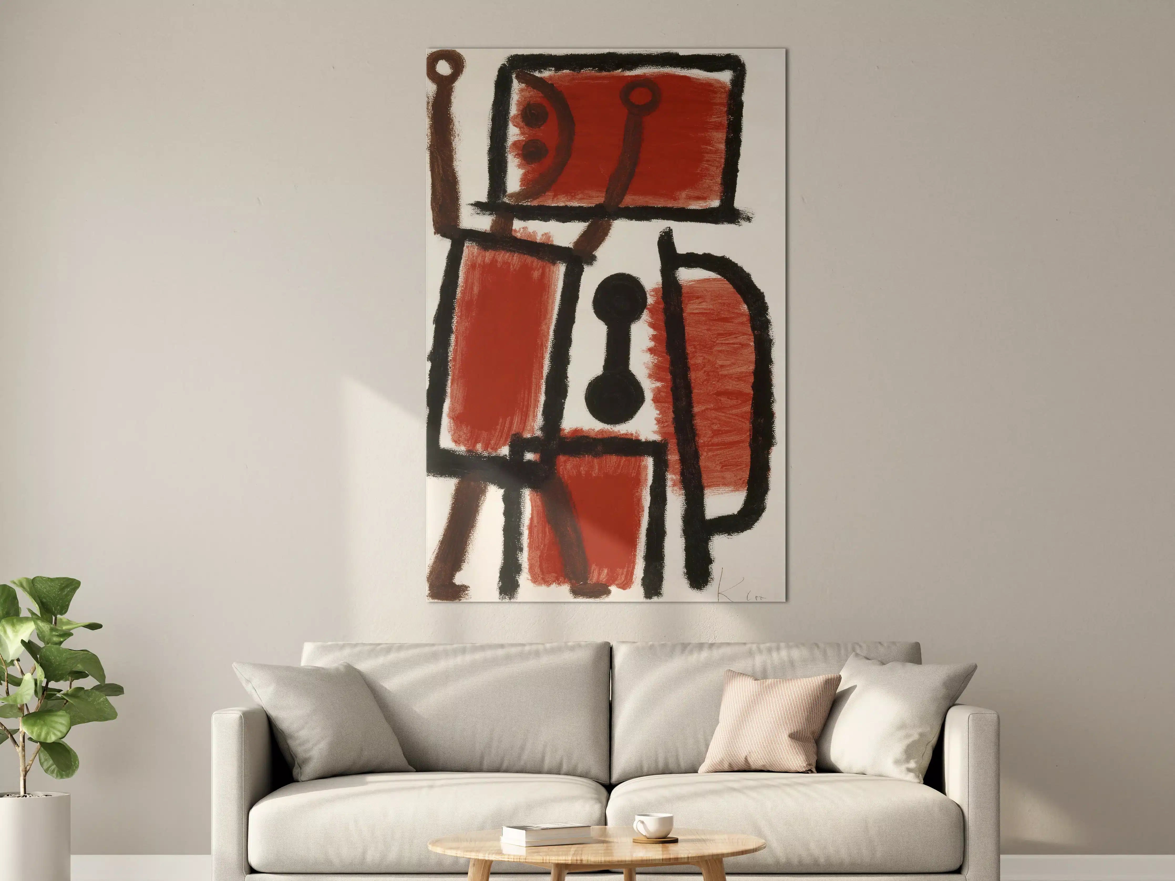 Große Wandbilder - Abstrakte Kunst mit Rot, Schwarz und Braun
