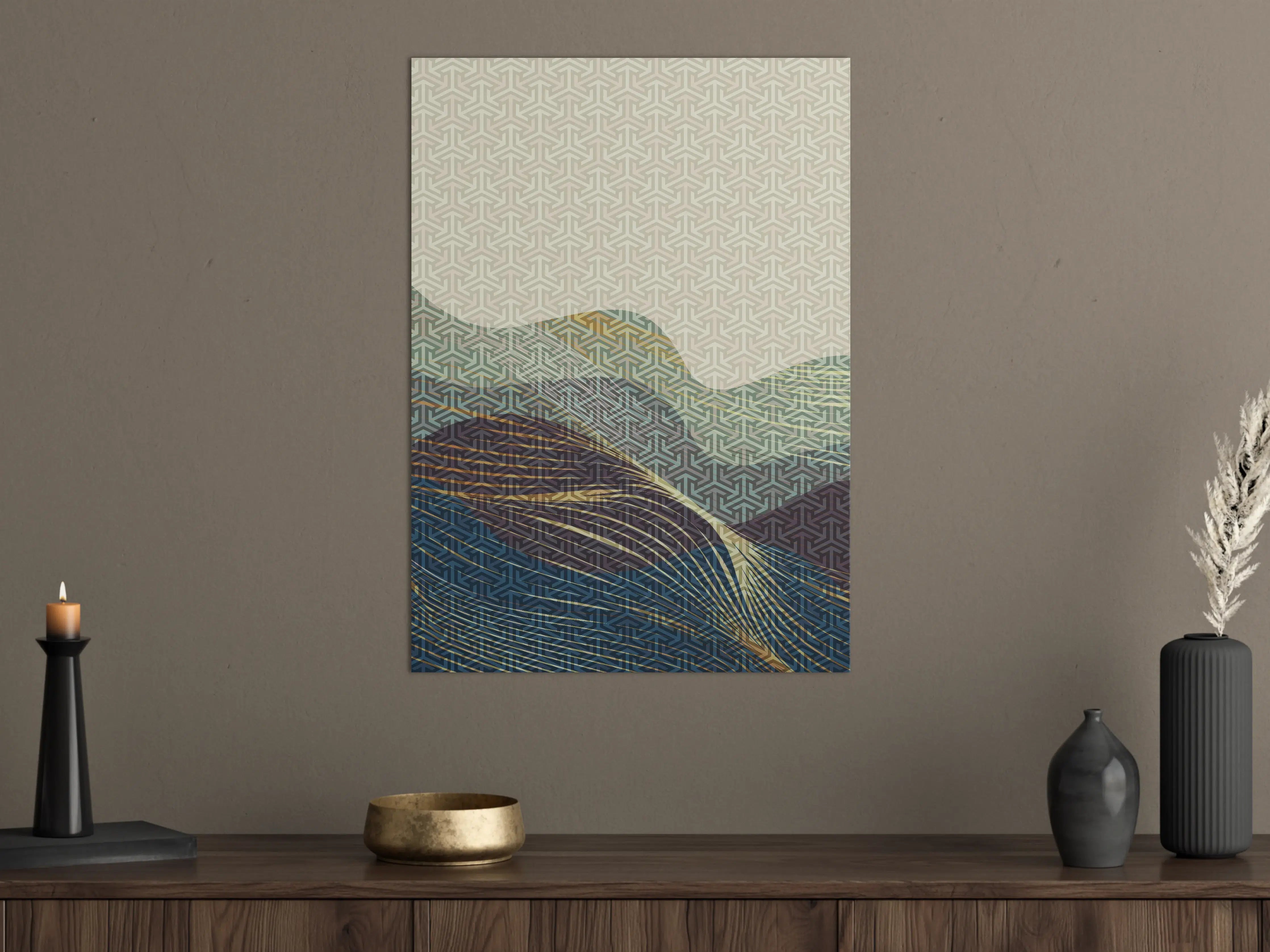 Große Wandbilder - Abstrakte Landschaft mit geometrischen Mustern