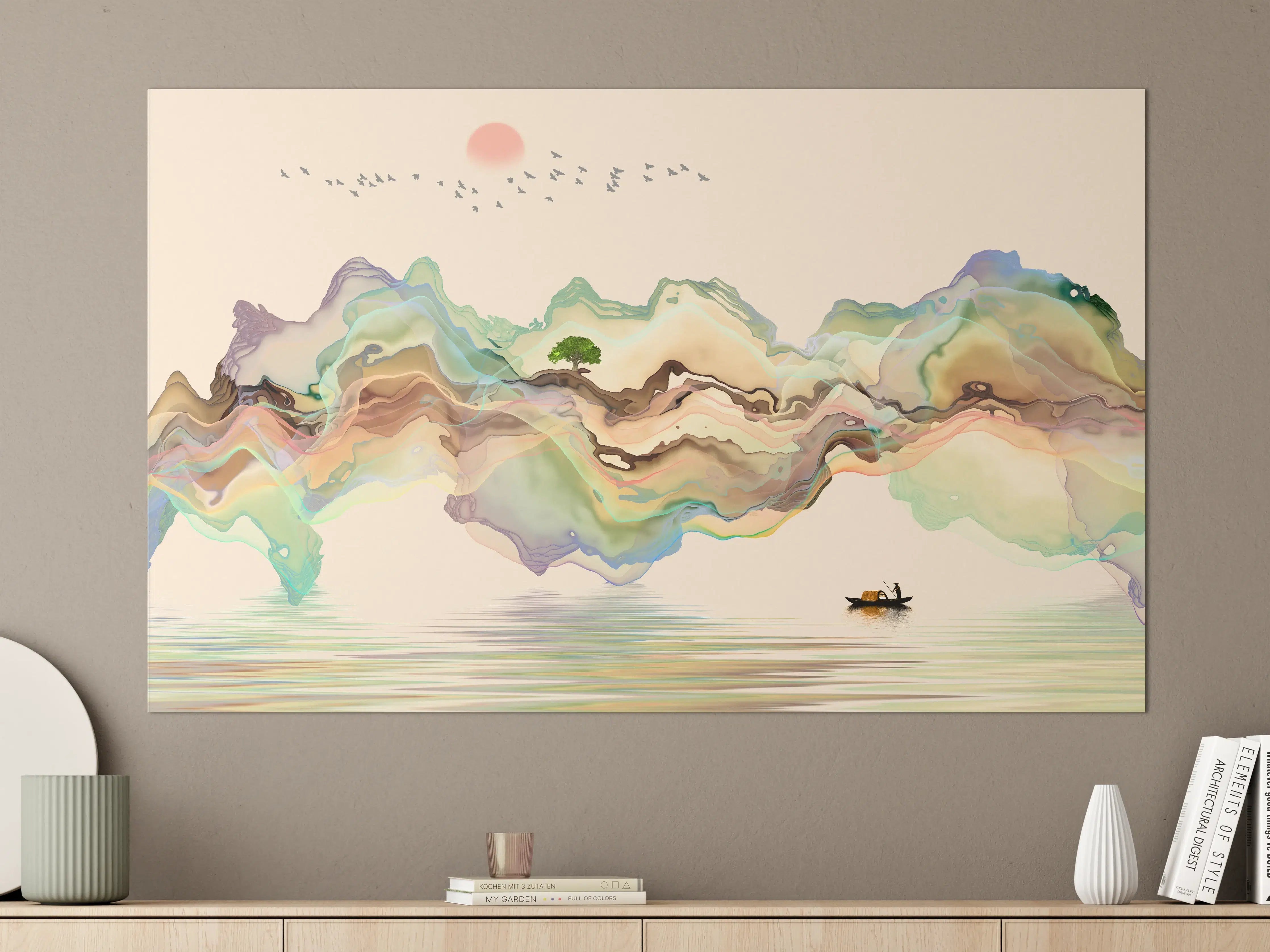 Große Wandbilder - Abstrakte Landschafts Illustration