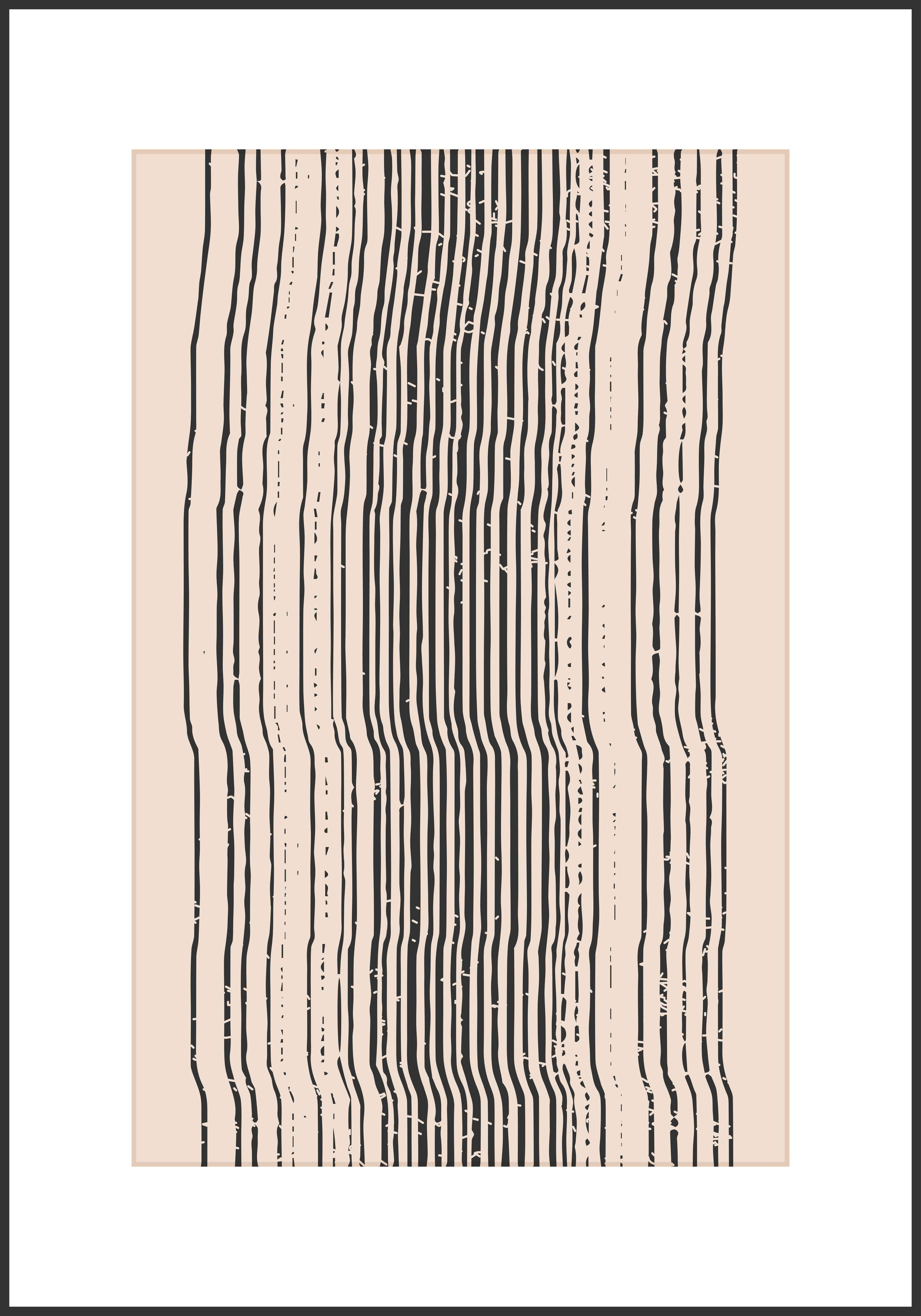 Große Wandbilder-Abstrakte Linienmuster in Schwarz und Beige
