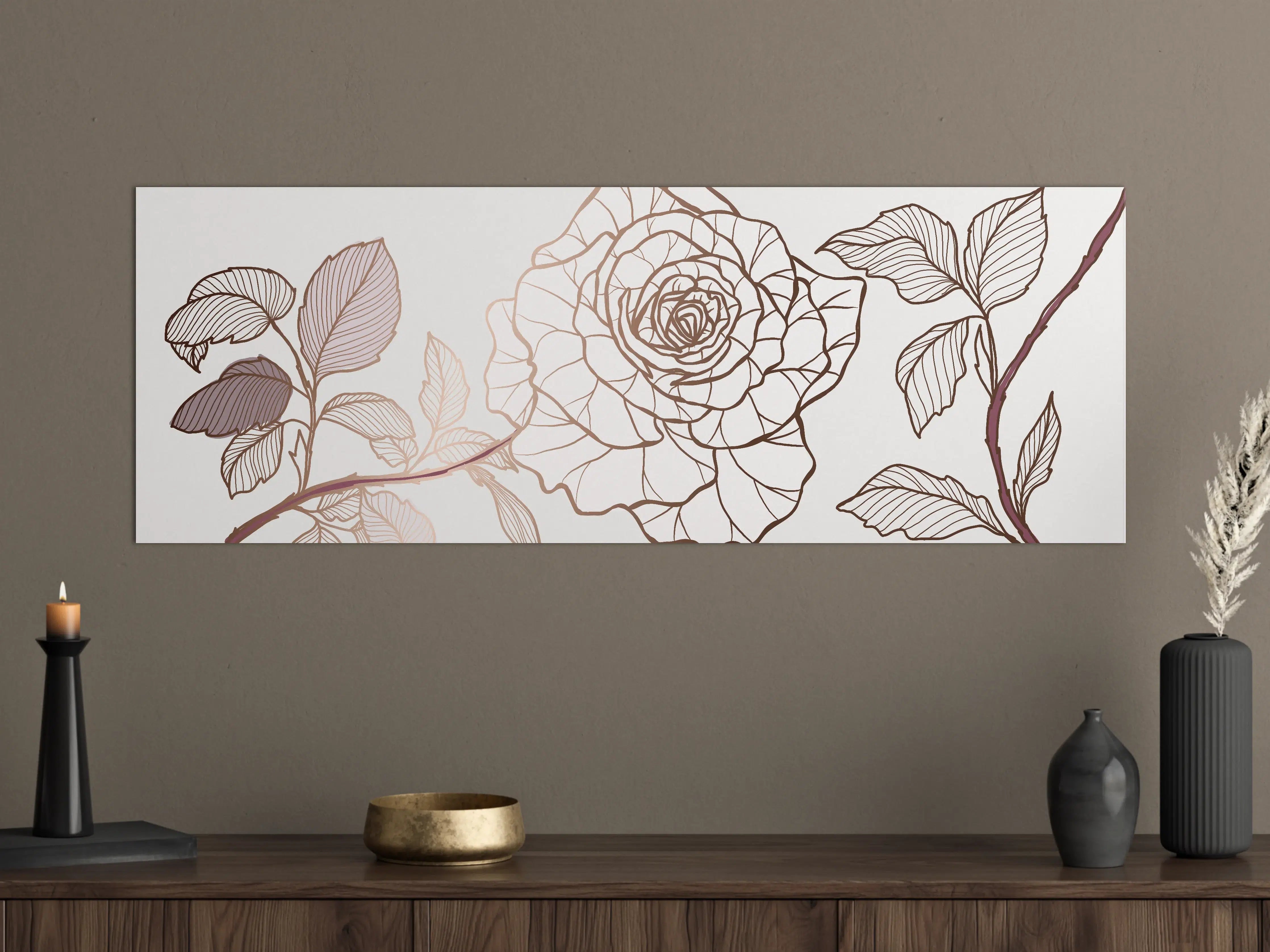 Große Wandbilder - Abstrakte Rose in Sepia-Tönen