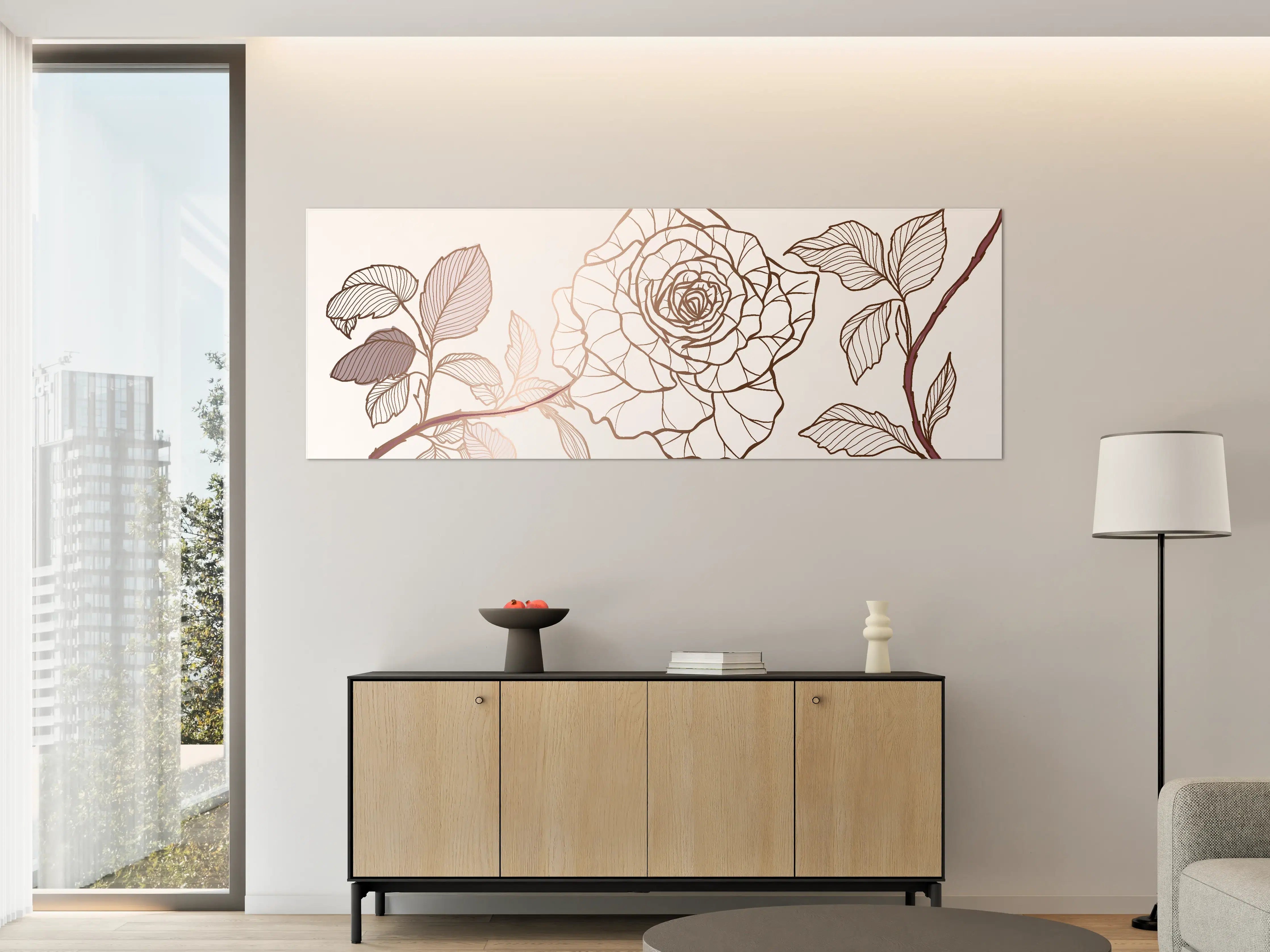 Große Wandbilder - Abstrakte Rose in Sepia-Tönen