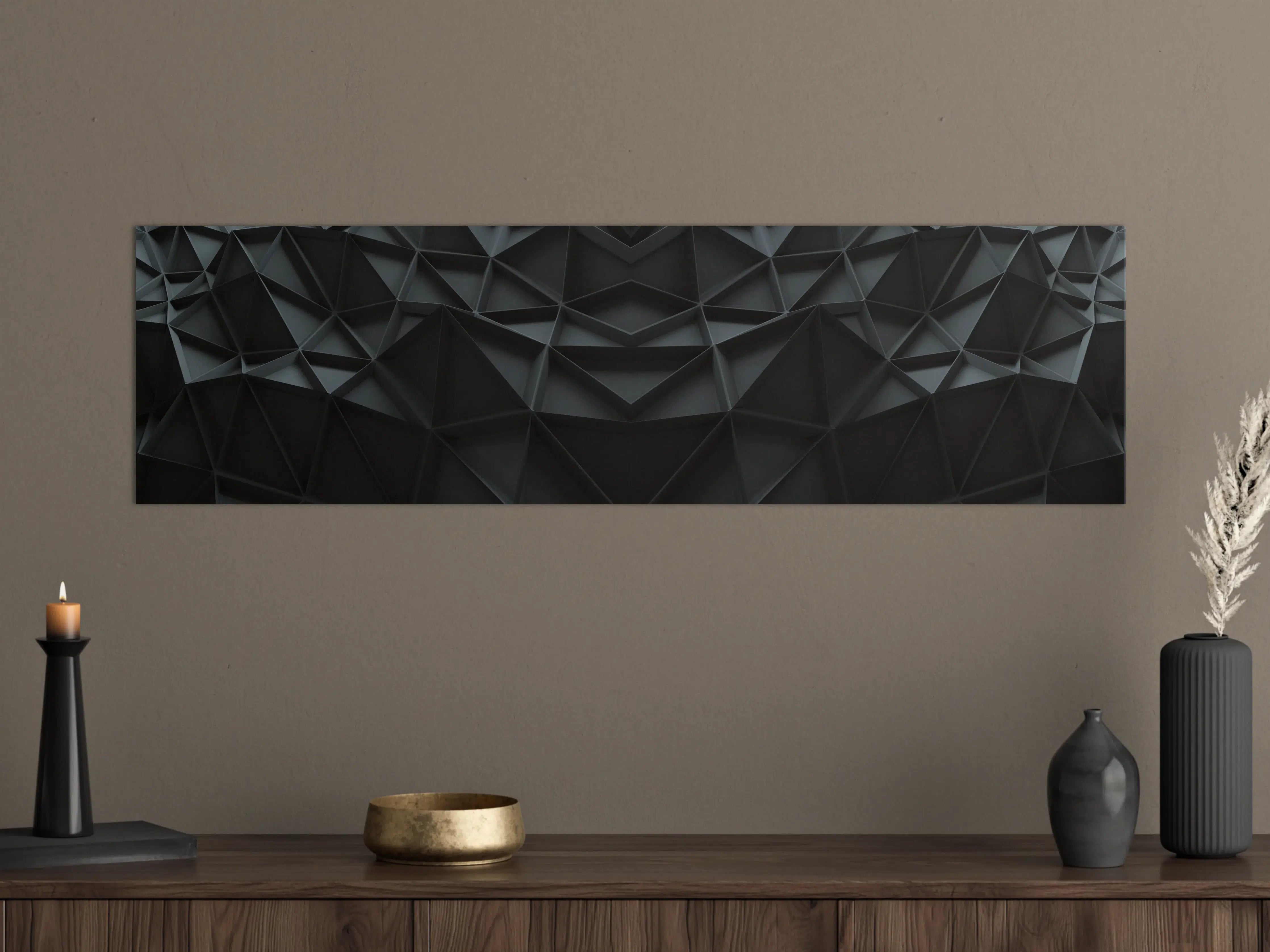 Große Wandbilder - Abstrakte Schwarz-Grau Geometrie